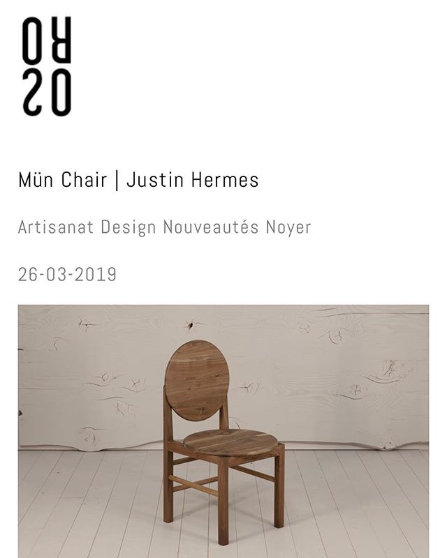 Many thanks to French wood design journal/store @oros.design @oros.store for their recent feature of my M&uuml;n chair. Check out their wonderful website and shop 🇫🇷