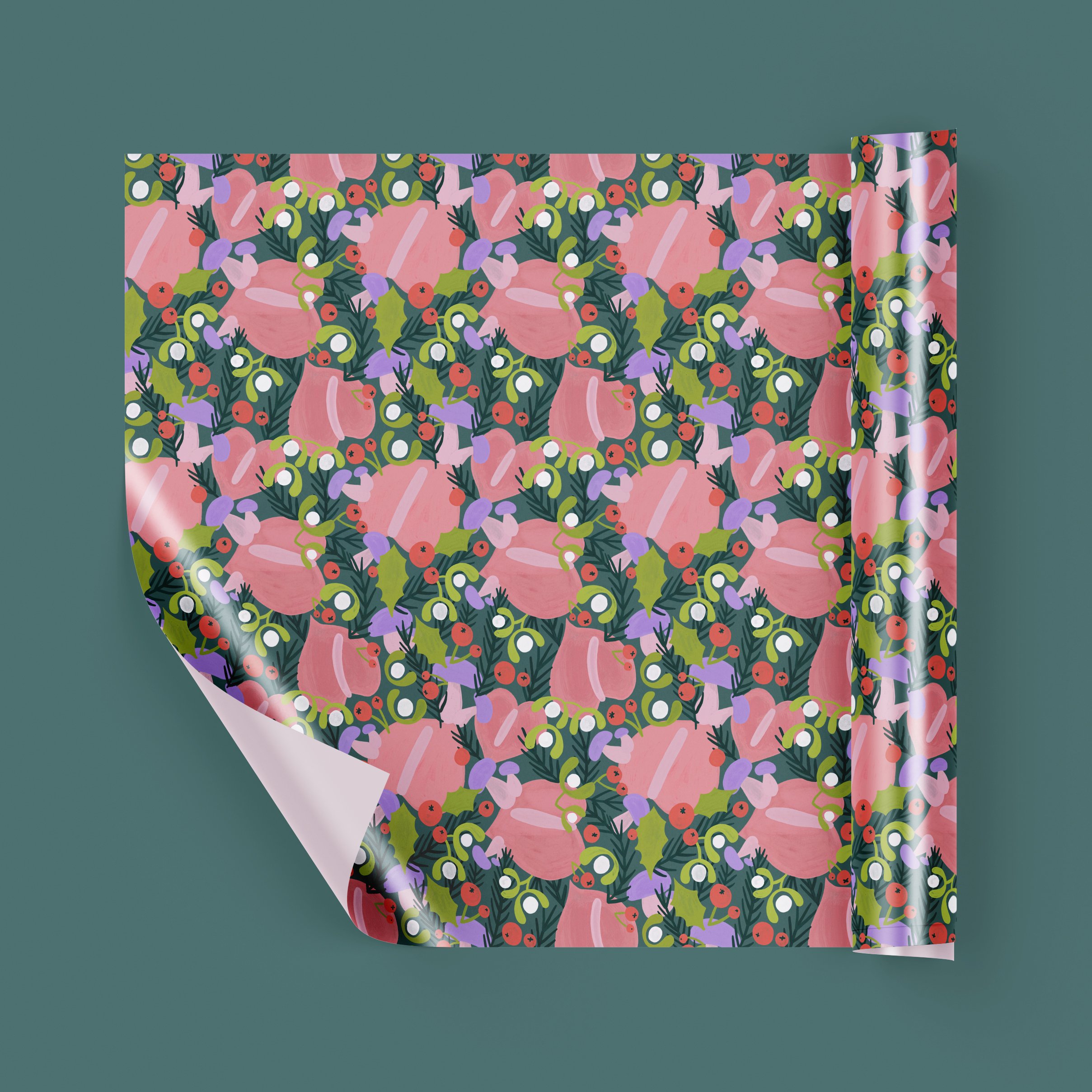 Rosa holiday - månedens mønster for desember