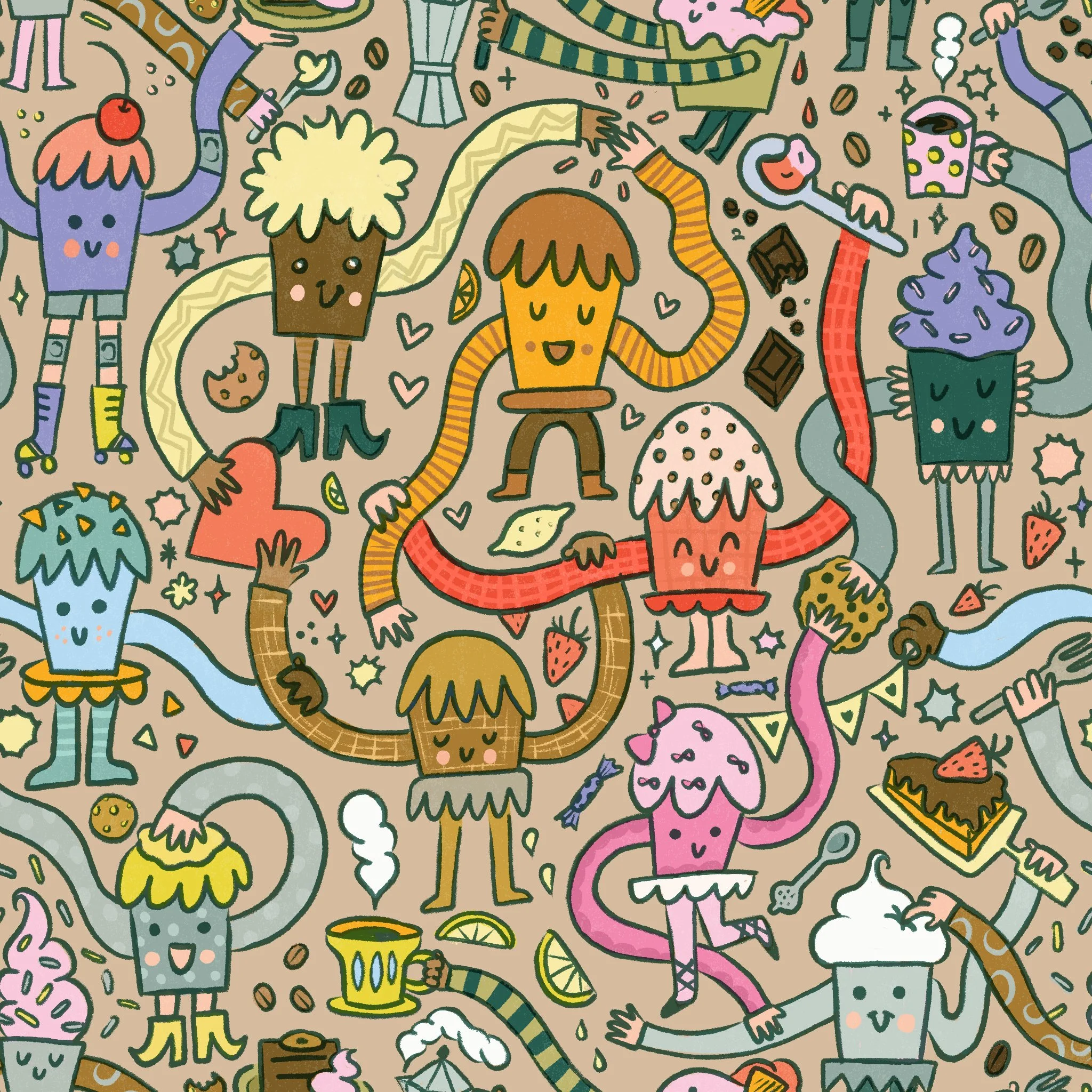 Cupcakes mønster for bakeriet Bakerina