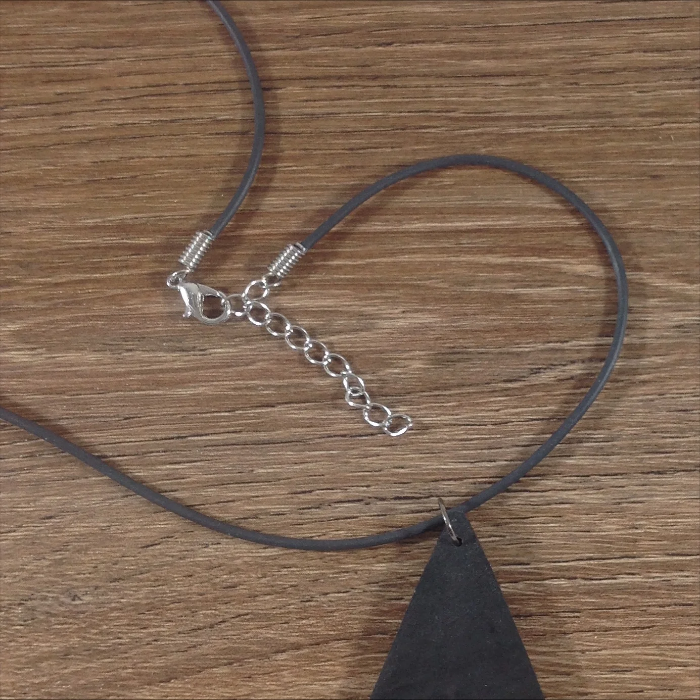balck polymer clay pendant back