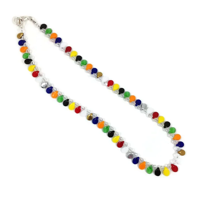 primary colours glass pip bead necklace