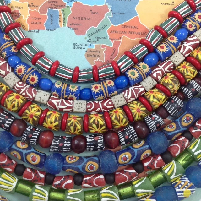 krobe bead necklaces from Ghana