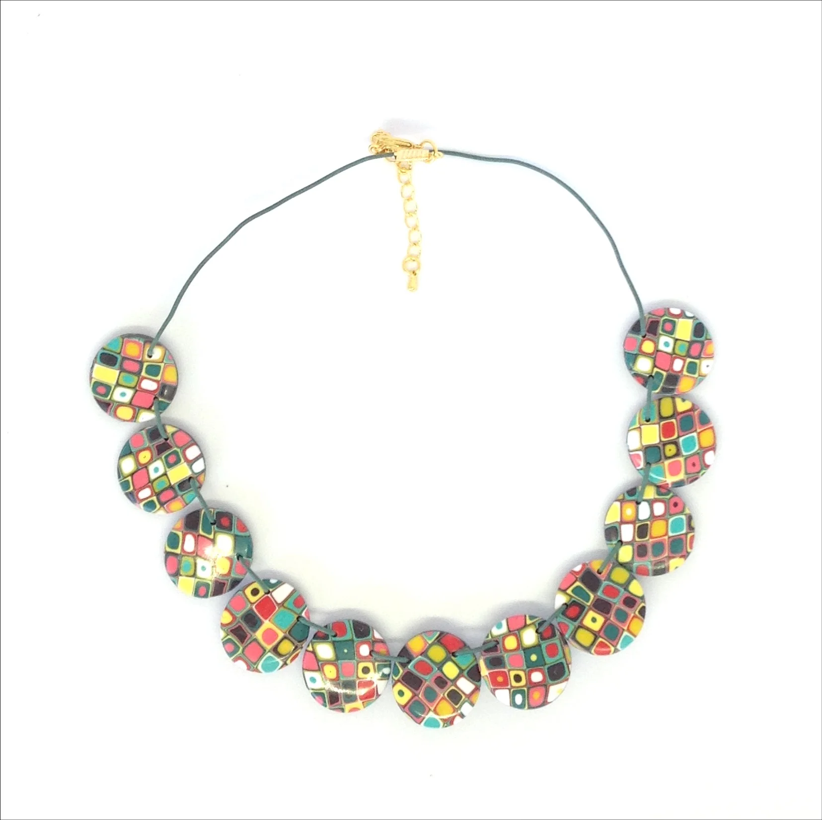 Polymer clay mod cane necklace