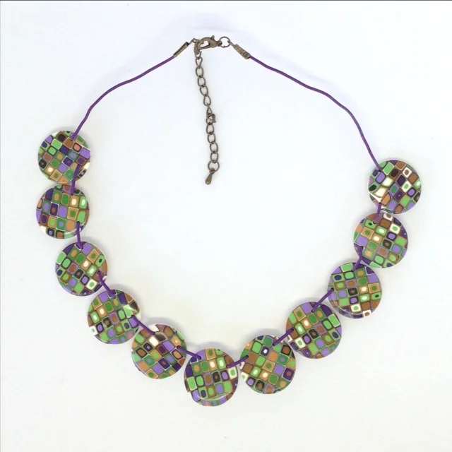 Polymer clay mod cane necklace