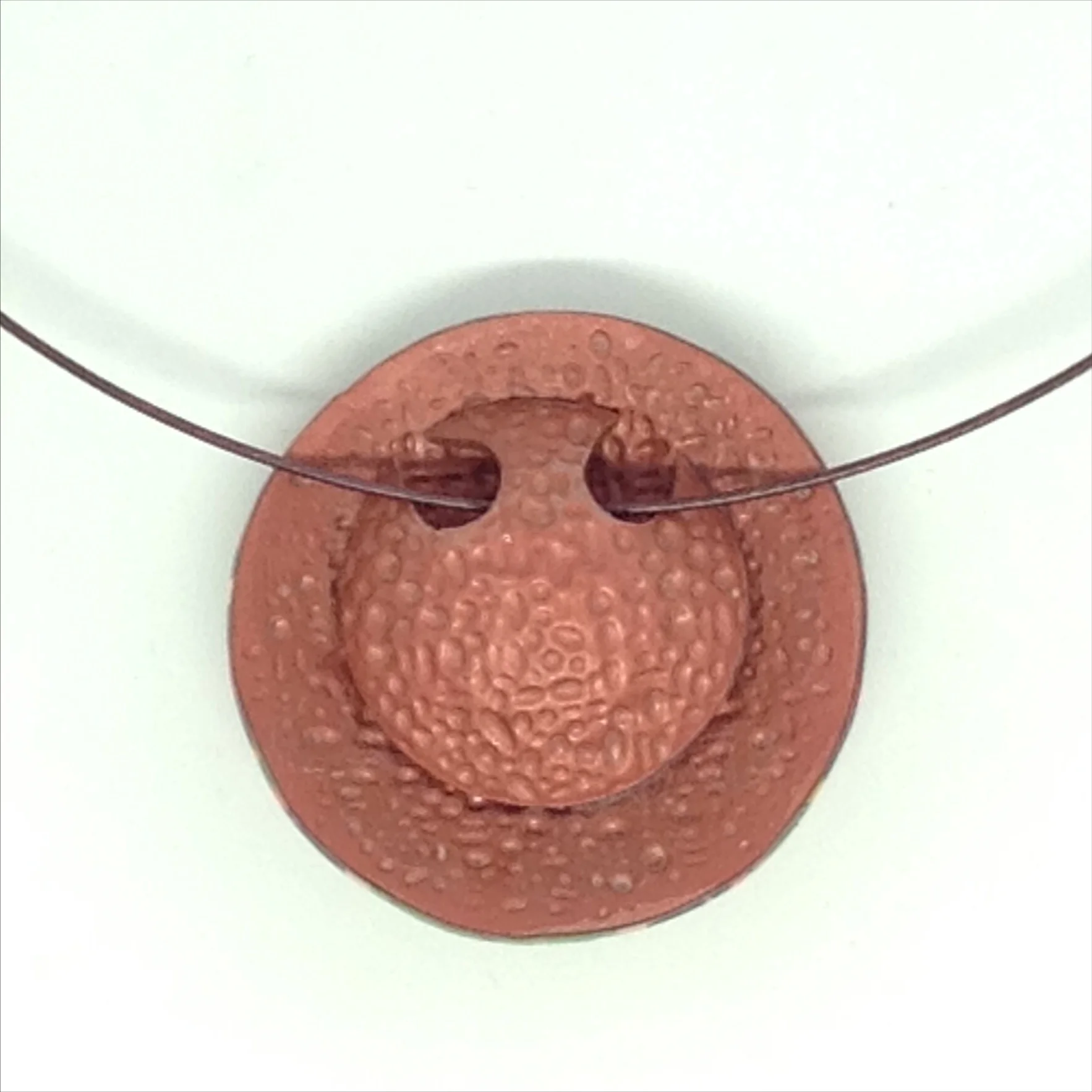 Round polymer clay pendant back detail
