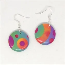 Rainbow colur polymer clay earrings