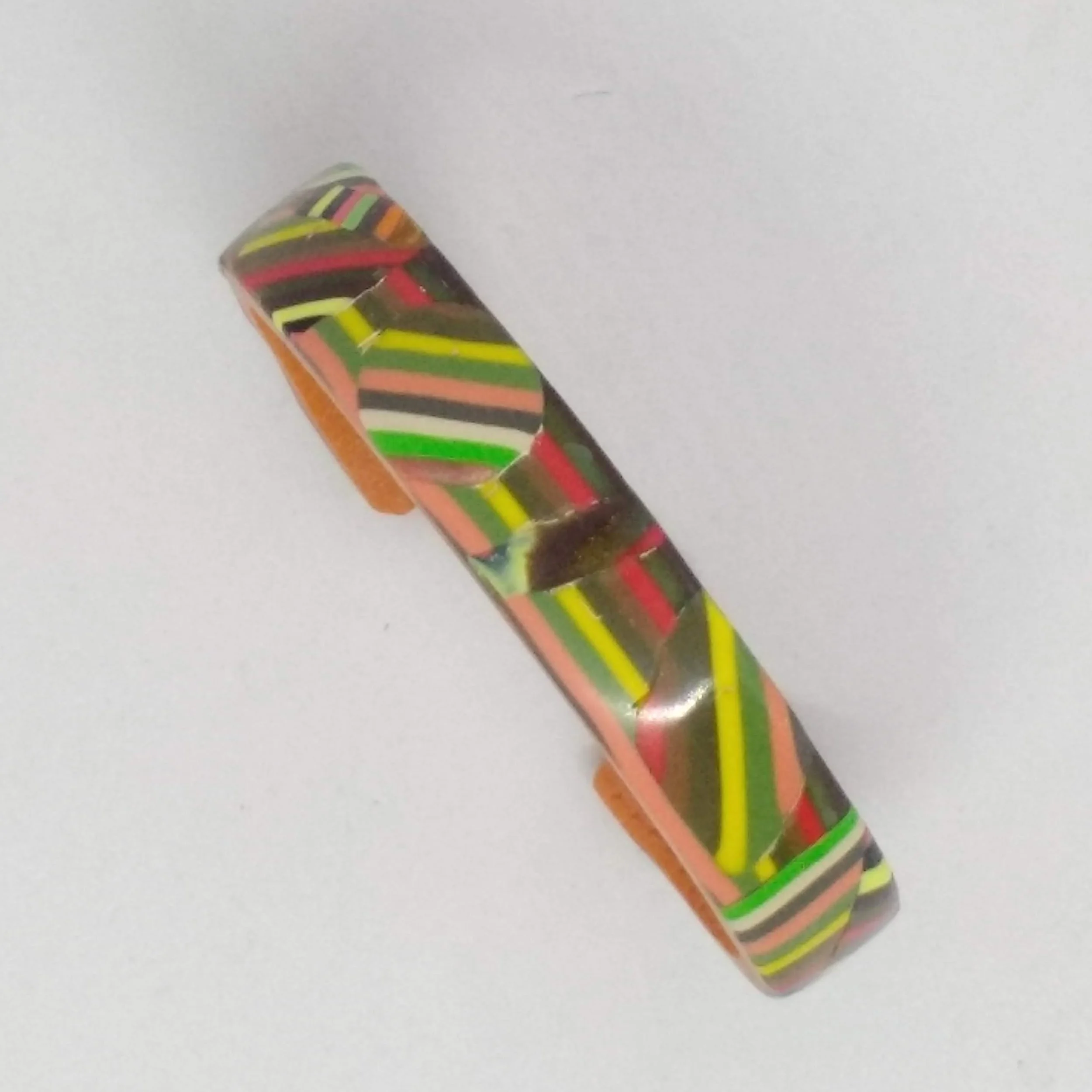 Striped polymer clay bracelet