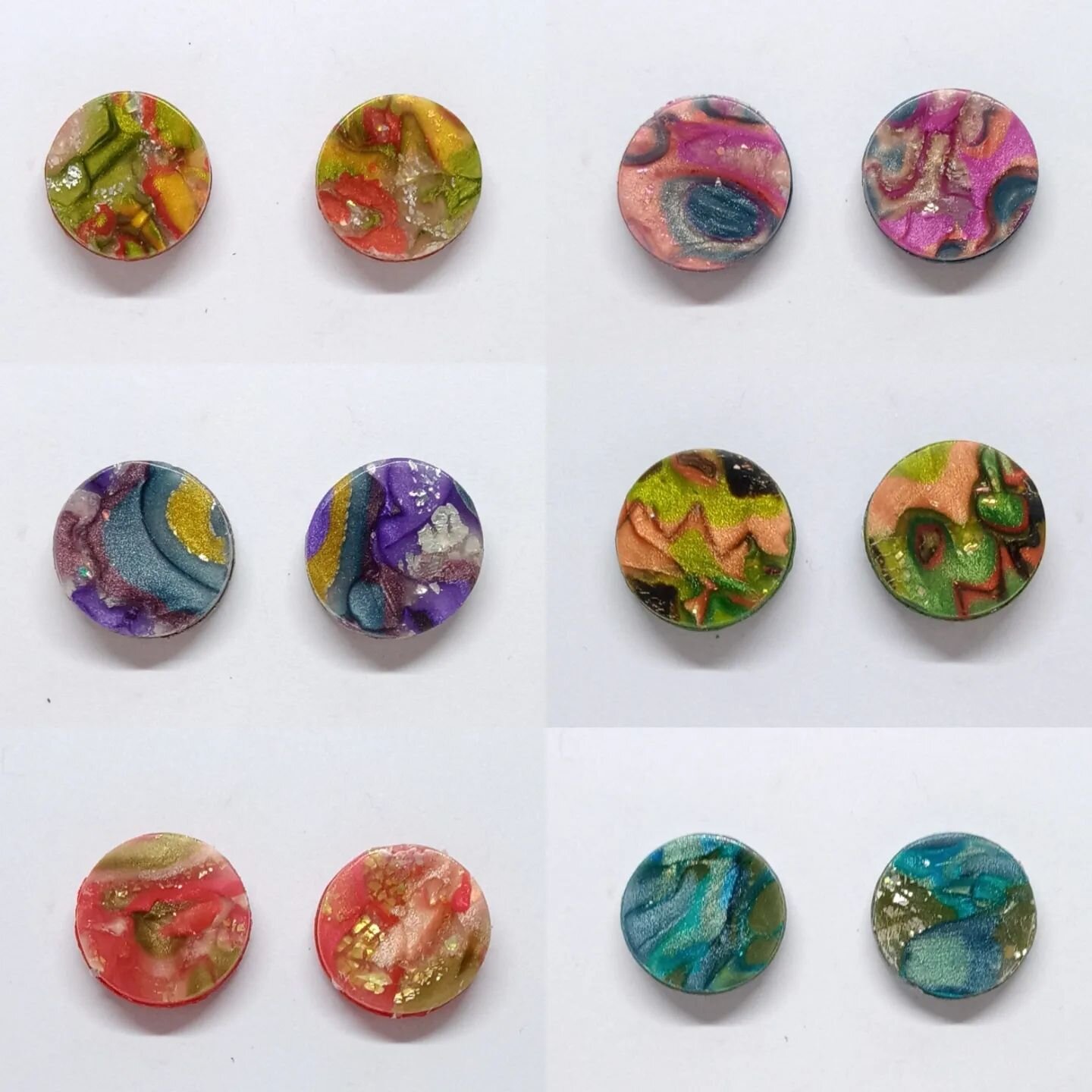 New stud earrings are listed this evening on my website.

These are part of the new collection of mokume gane designs I have been working on for the past week. I still have lots more work to do completing the pendants and sanding and polishing the dr