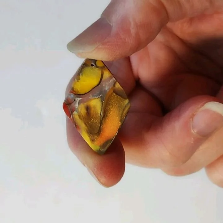 Following my latest event at Newmarket last weekend I have been making more of my popular polymer clay Mokume Gane items.

This is a special Autumn themed colour, showing how shiny the polished earrings are compared to the unpolished before picture.
