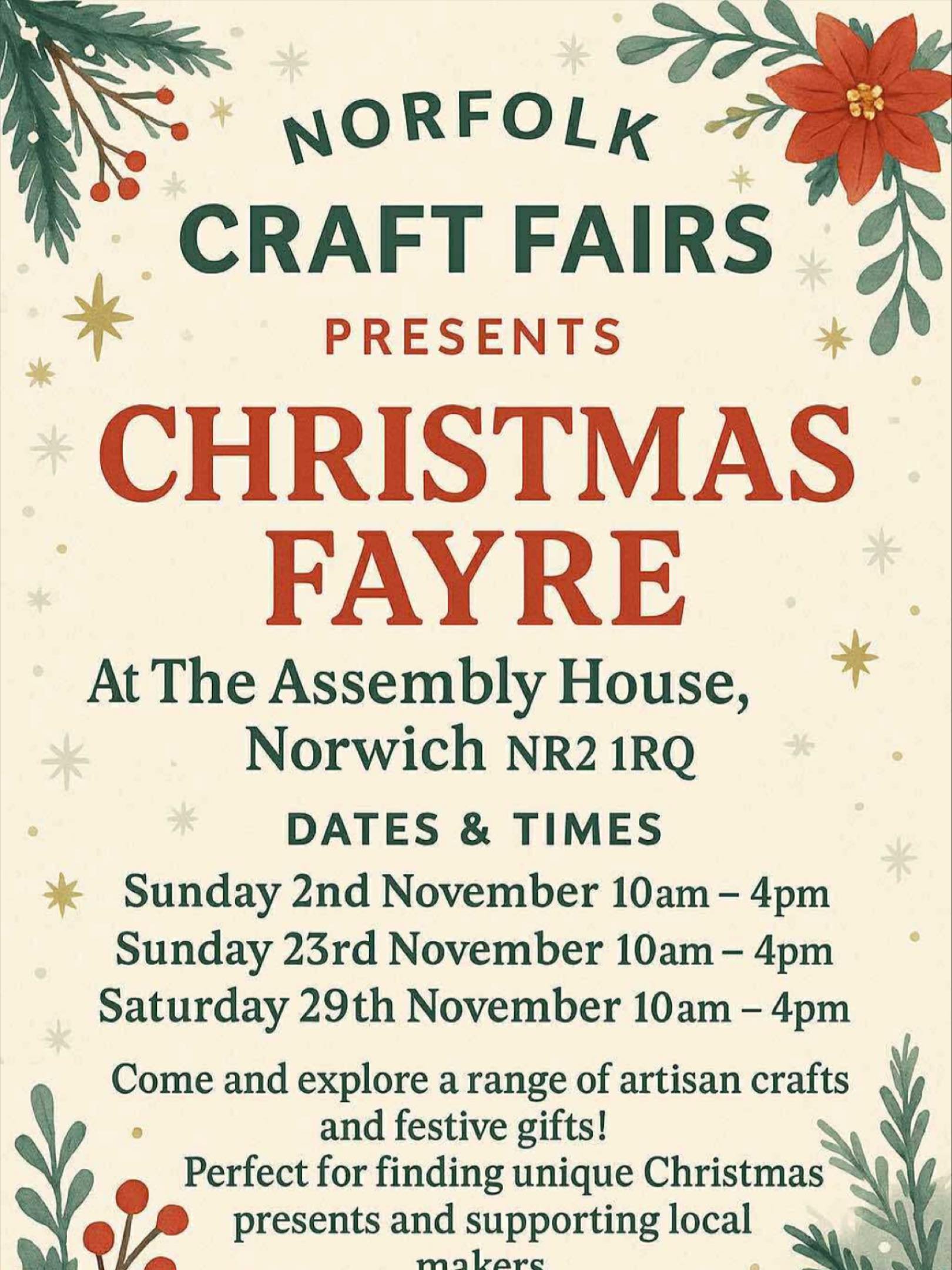 I am here at the Assembly House, Norwich today and would really love to show you my colourful jewellery; perfect for a gift or a treat for yourself.

#assemblyhousenorwich #norwichshopping #christmasgiftsideas #handmadejewelleryuk #handmadegiftsareth