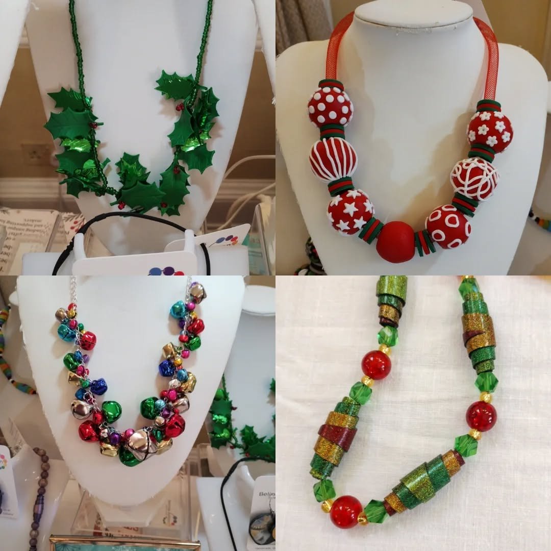 The sun is now shining after this morning's rain so it's a great time to visit The Assembly House, Norwich for  a great selection of crafts and Christmas gifts.  Today Sunday 23rd November until 4pm.

This is a small selection of my handmade necklace