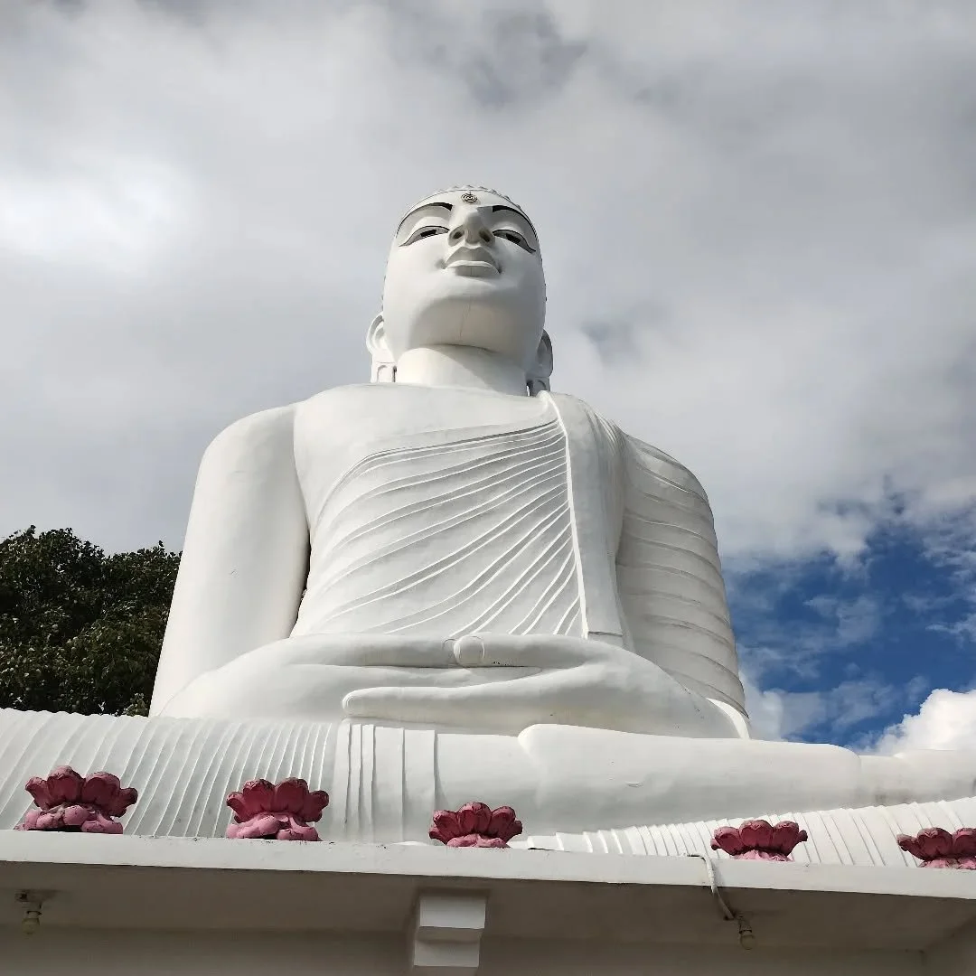 This is Sri Maha Bodhi Viharaya in Kandy.  The Buddha statue is 88ft tall and is visible from most of the city.

Its construction began in late 1980s and it was officially opened in 1993.  A place for some quiet contemplation.

#srimahabodhiviharaya 