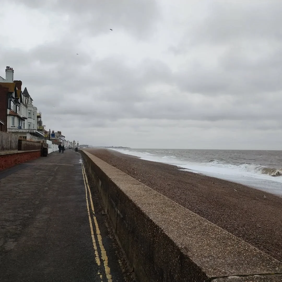 After all the wonderful sunshine and heat in Sri Lanka it is slightly depressing to be back home to the cold and grey.

Here is a view of Aldeburgh Crag Path as we walked to a lunchtime concert at the Jubilee Hall by Ensemble Jackalope.  My favourite