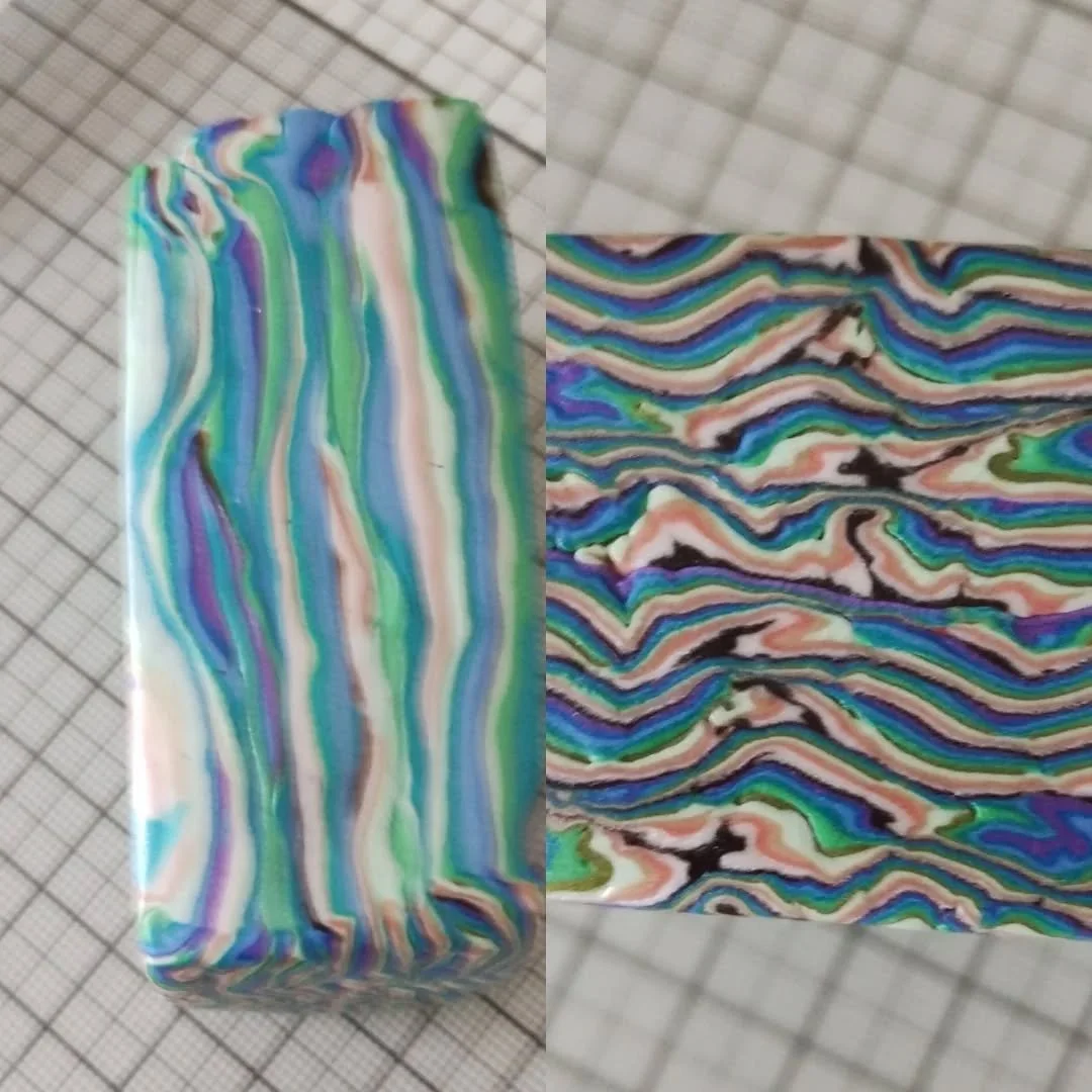 Can't wait to start slicing this polymer clay block.

Can you guess what I am hoping it will look like?

I haven't forgotten all the red beads I have made, but can't show you the result yet until my customer has seen them.

#polymerclaycolours #polym