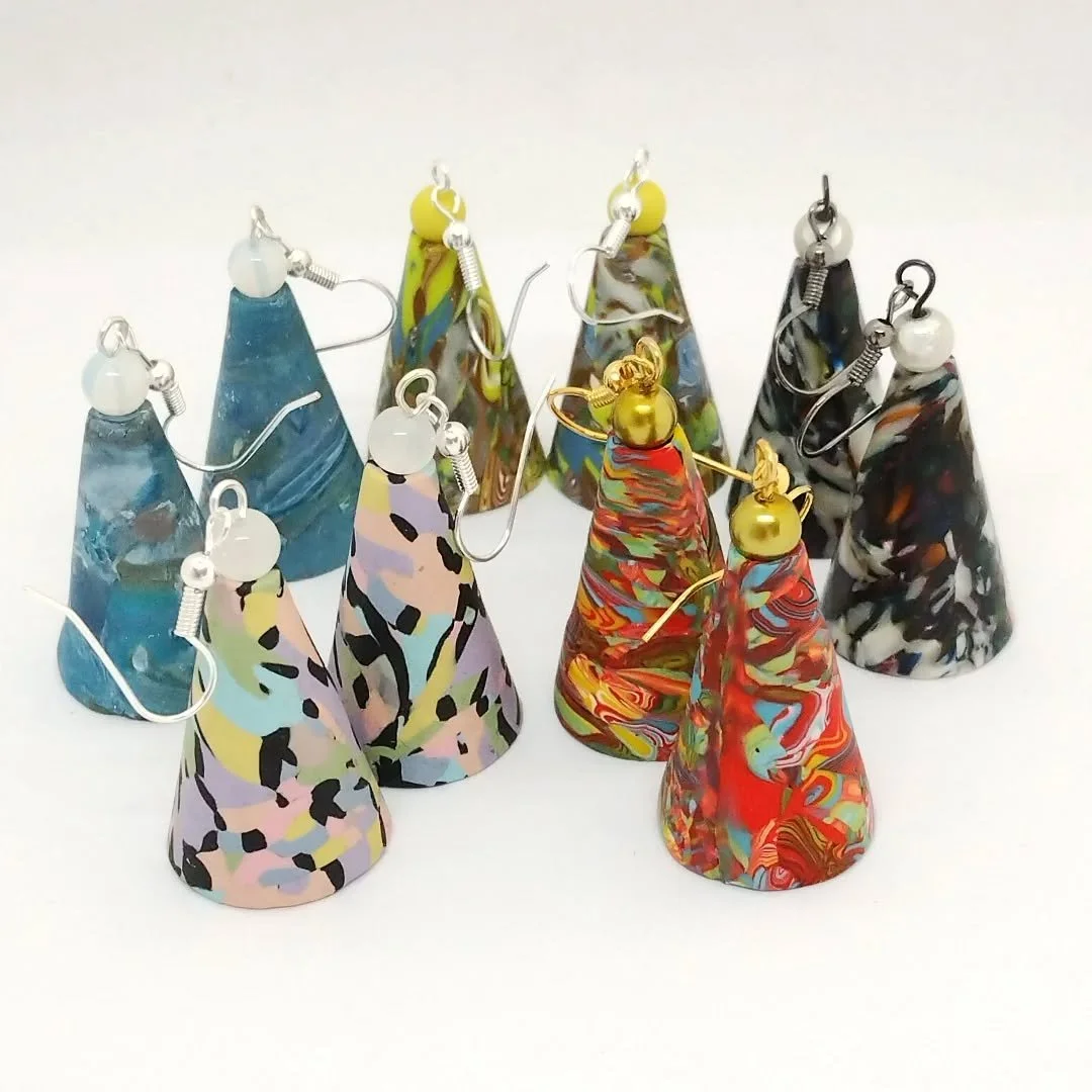 More of my new range of cone beads earrings in lots of exciting colours.

Matching necklaces will be available as well at my next event at Fakenham Racecourse on Saturday 18th and Sunday 19th April between 9:30-4pm both days.

That's next weekend, so