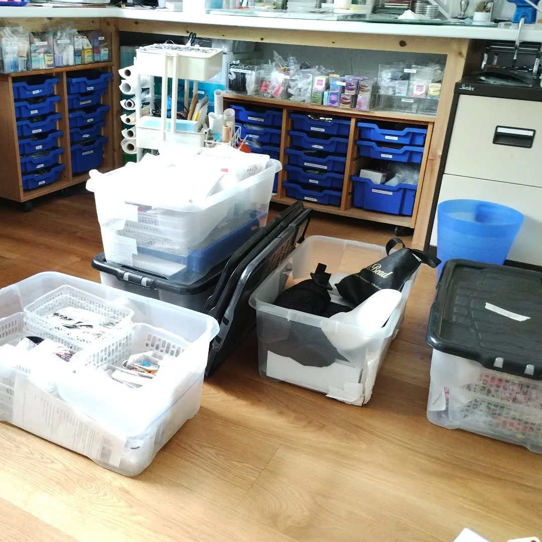 After the show it's time to sort out all the stock you didn't sell, wash the table cloths and put away the display items until next time.

It's all a bit of a chore when I would much rather be creating something colourful, but it creates some sense o