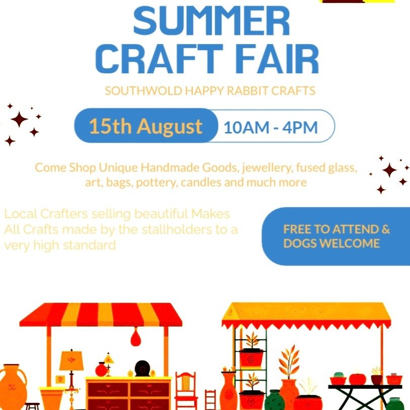 7 days to go until this event in beautiful Southwold on the Suffolk coast.

I will be bringing some of my beach themed jewellery, all handmade by me using polymer clay.

So when you've walked along the promenade, eaten ice creams and tried the local 