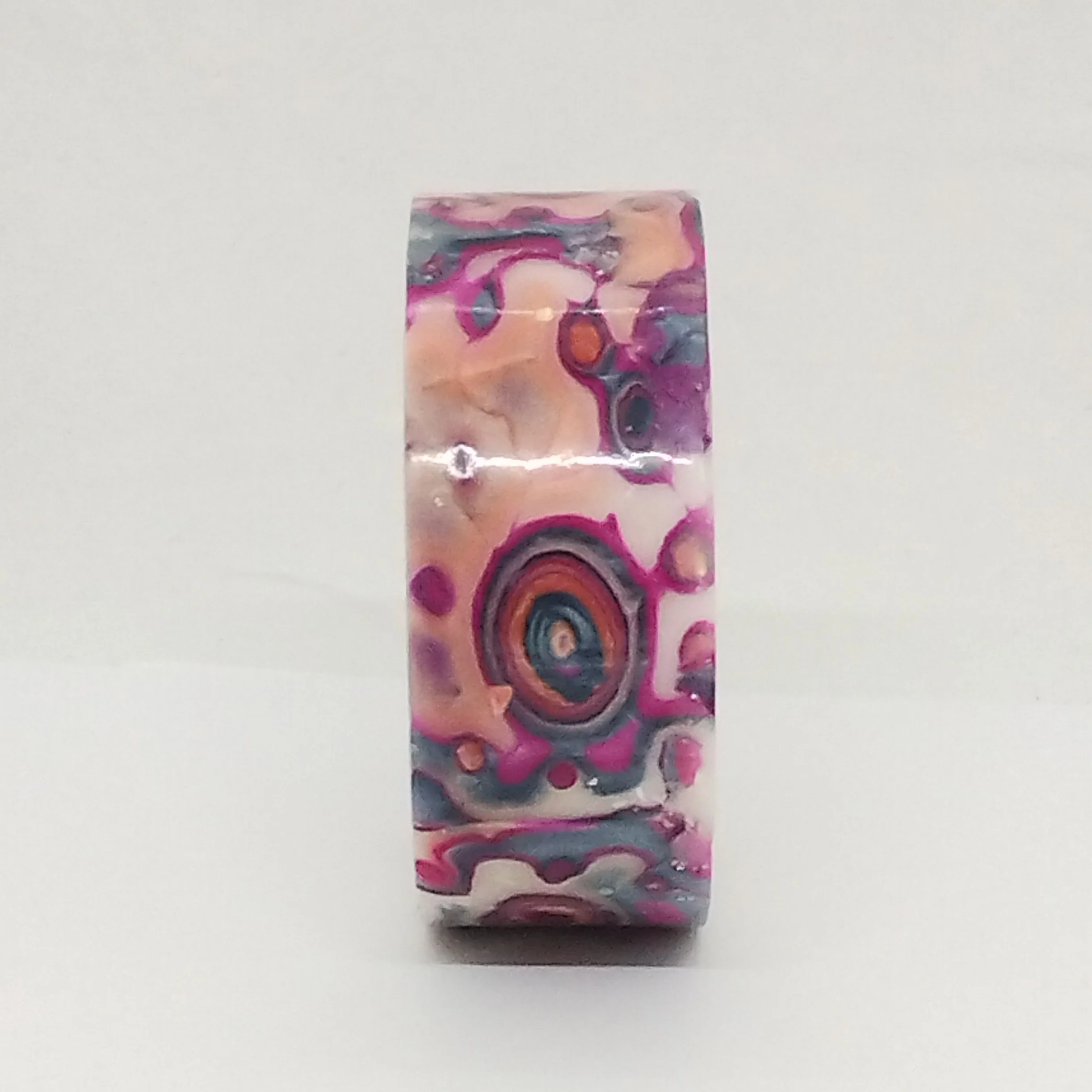 Pink Mokume Gane bracelet