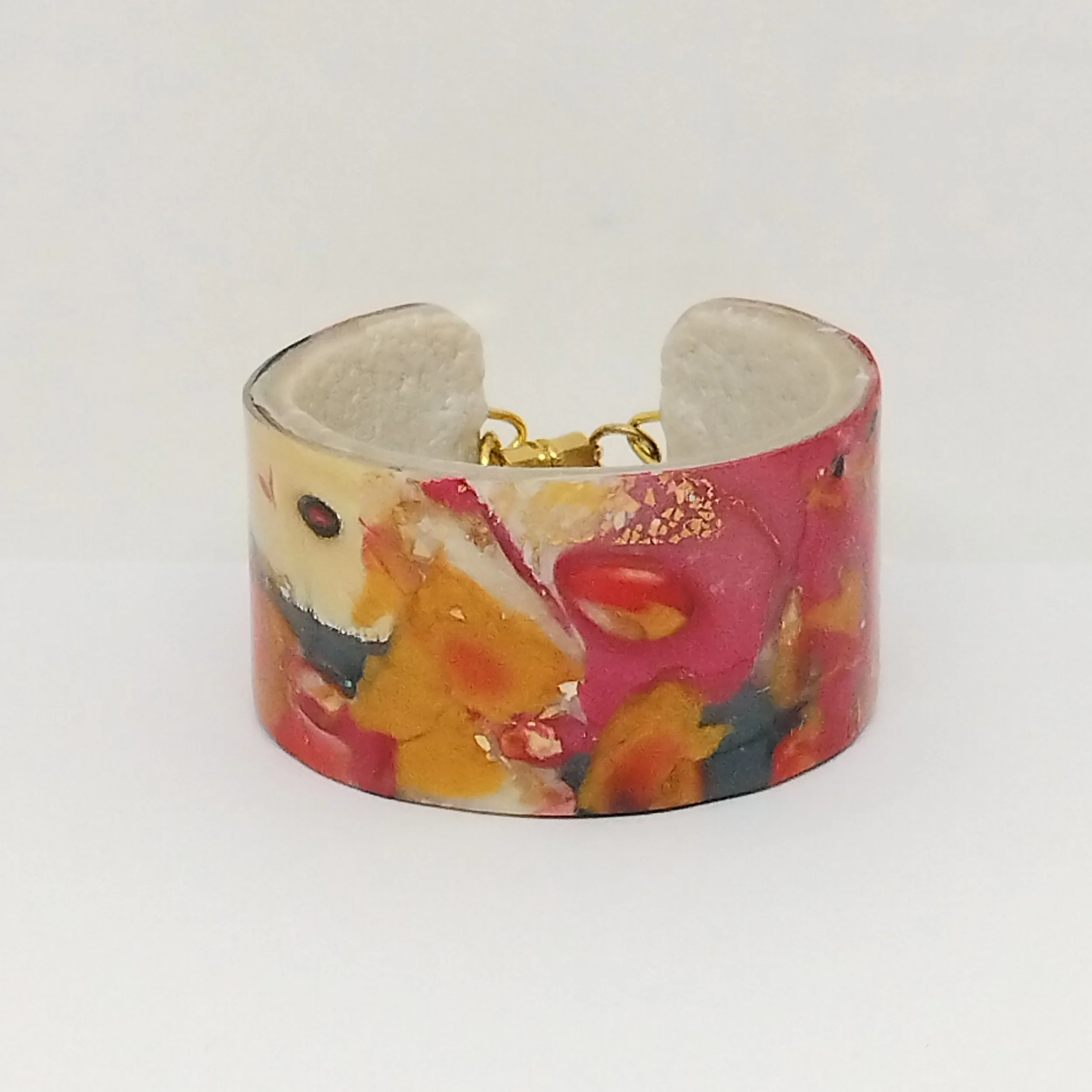 Red Mokume Gane bracelet