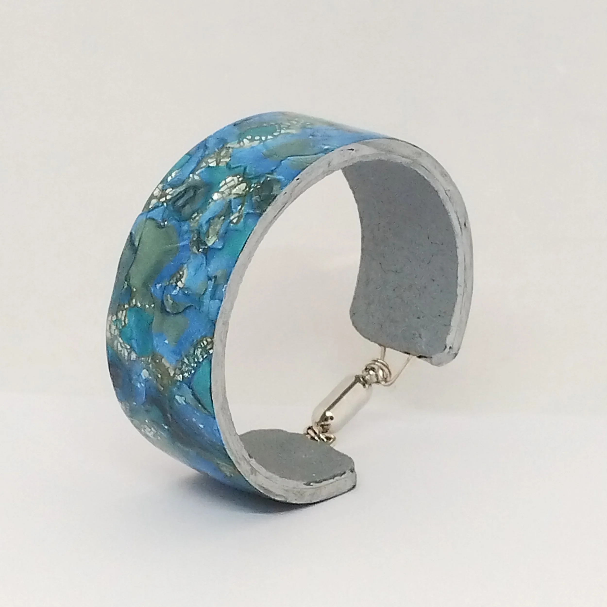 Blue Mokume Gane bracelet
