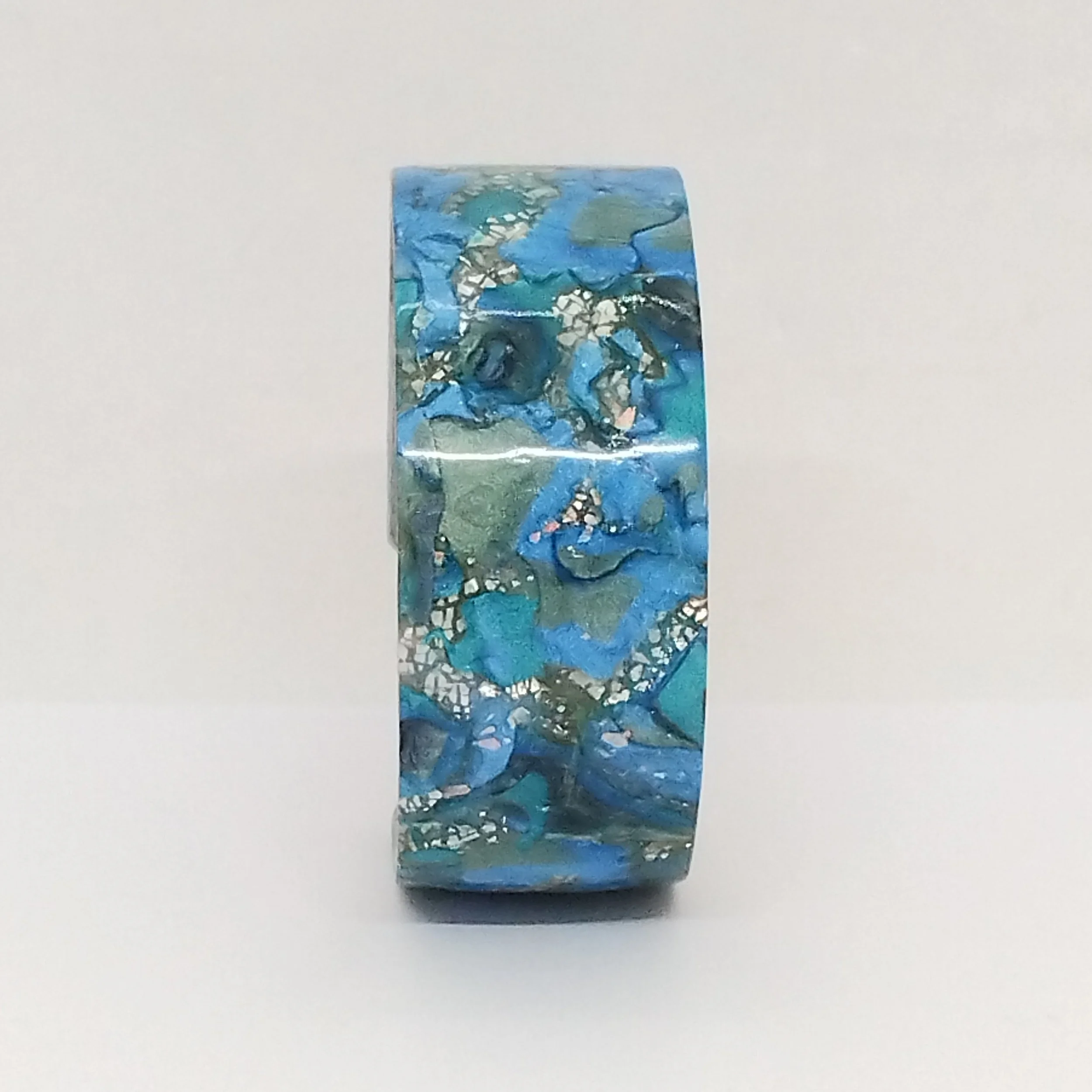 Blue Mokume Gane bracelet
