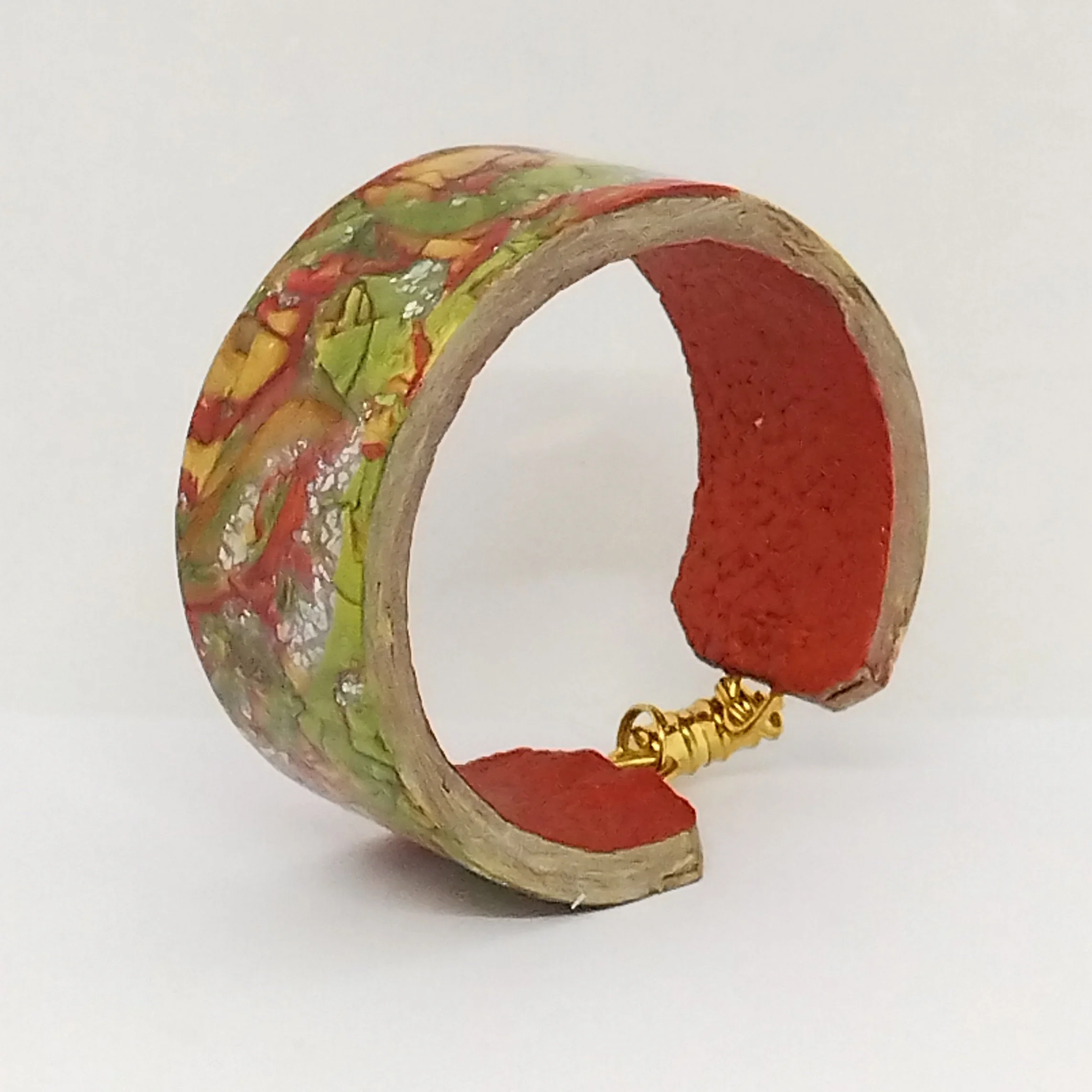 Green Mokume Gane bracelet