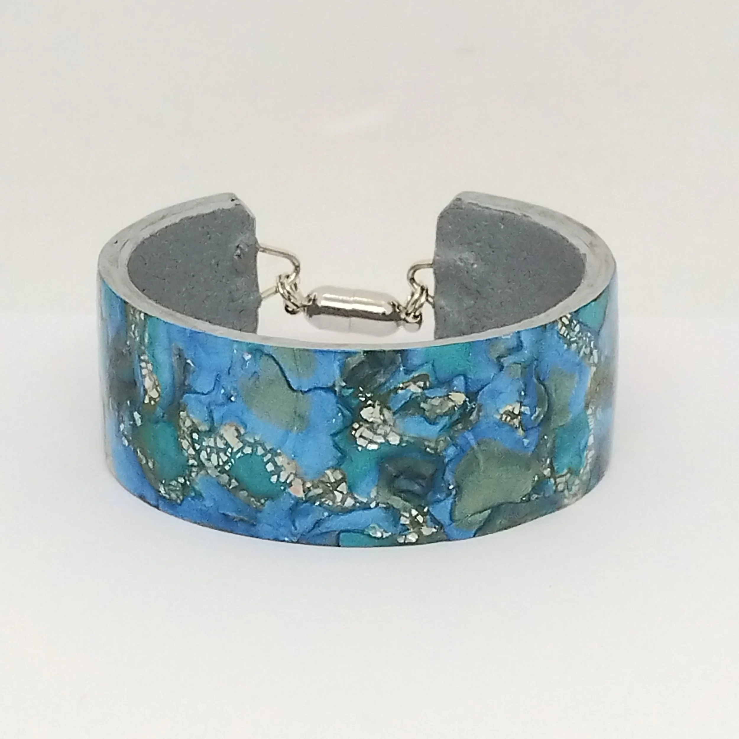 Blue Mokume Gane bracelet