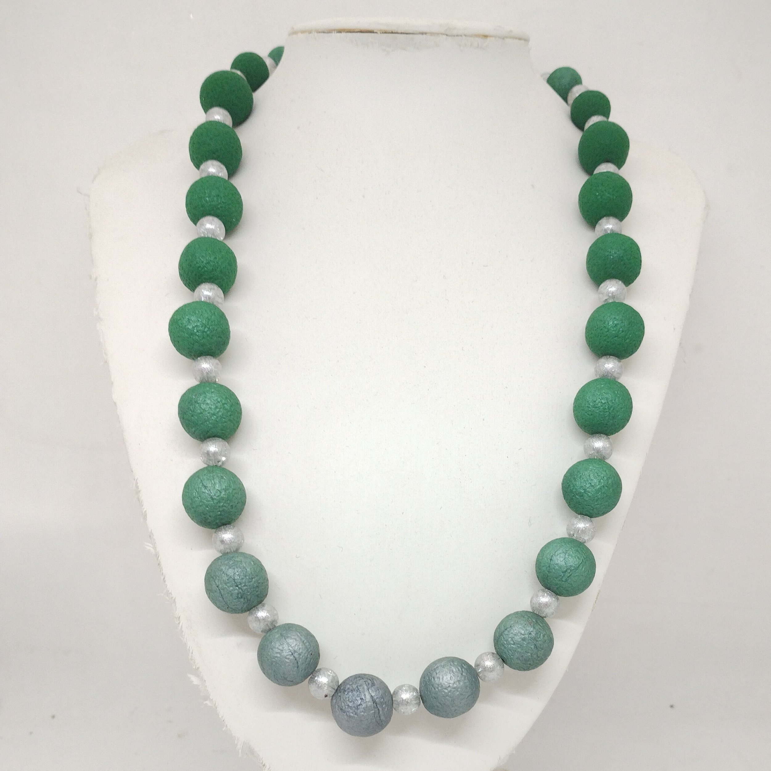 Shades of green bead necklace