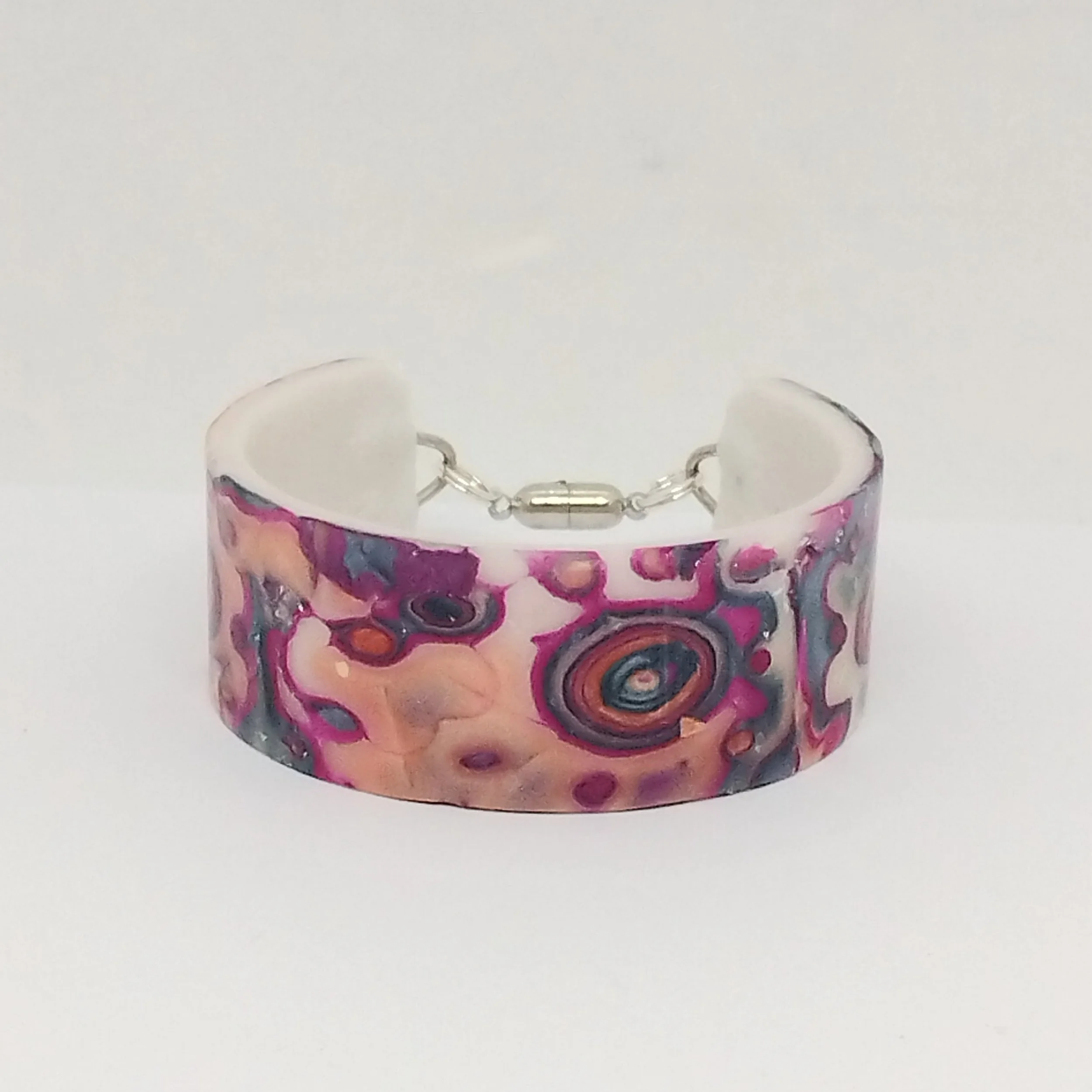 Pink Mokume Gane bracelet