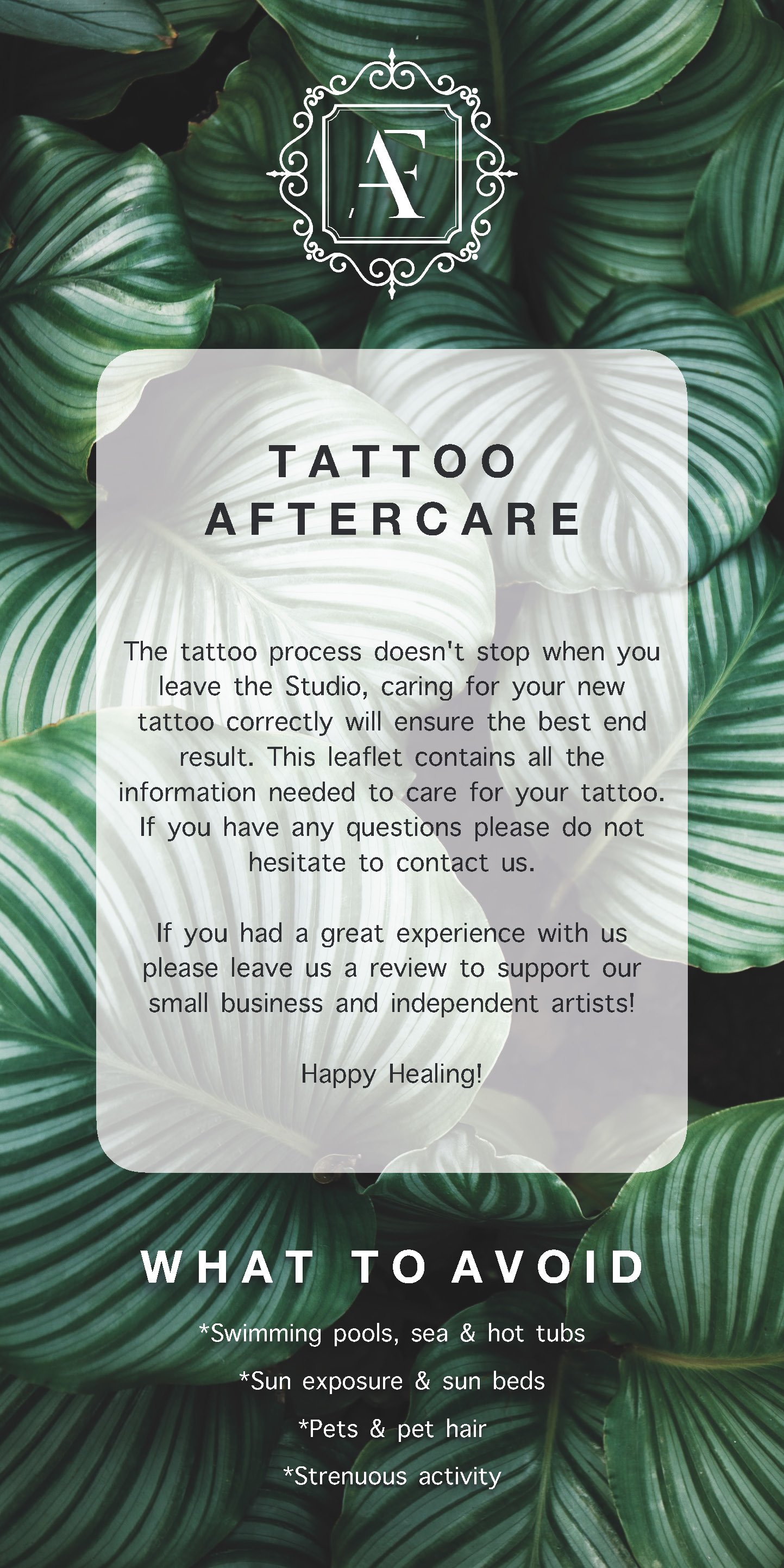 Aftercare  AllStar Tattoo