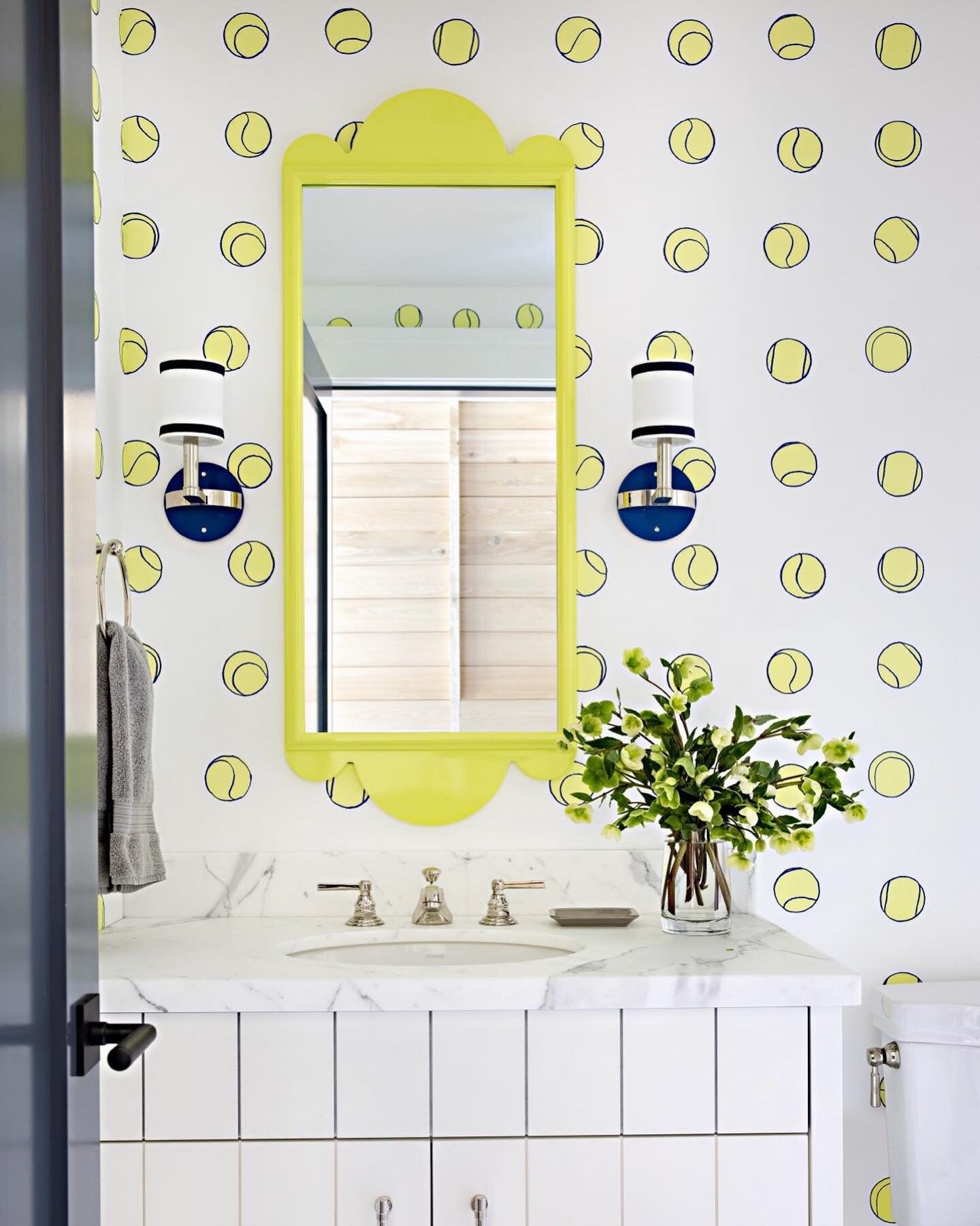 Tennis anyone?  Our San Juan Party Barn Powder Room is ready to play 

Photo by @karynmillet