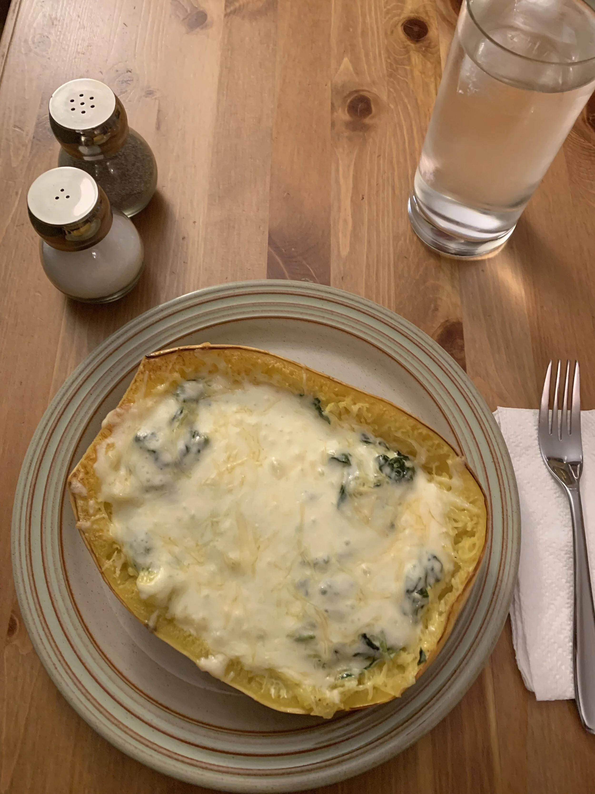 Parmesan Spinach Spaghetti Squash