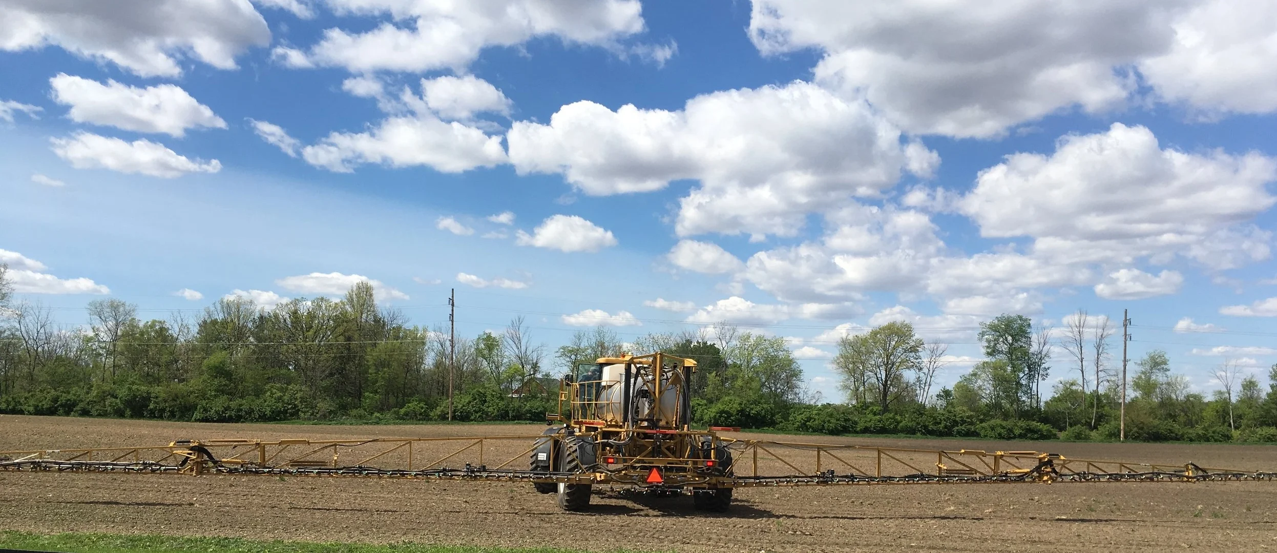 Preparing to spray on a beautiful day