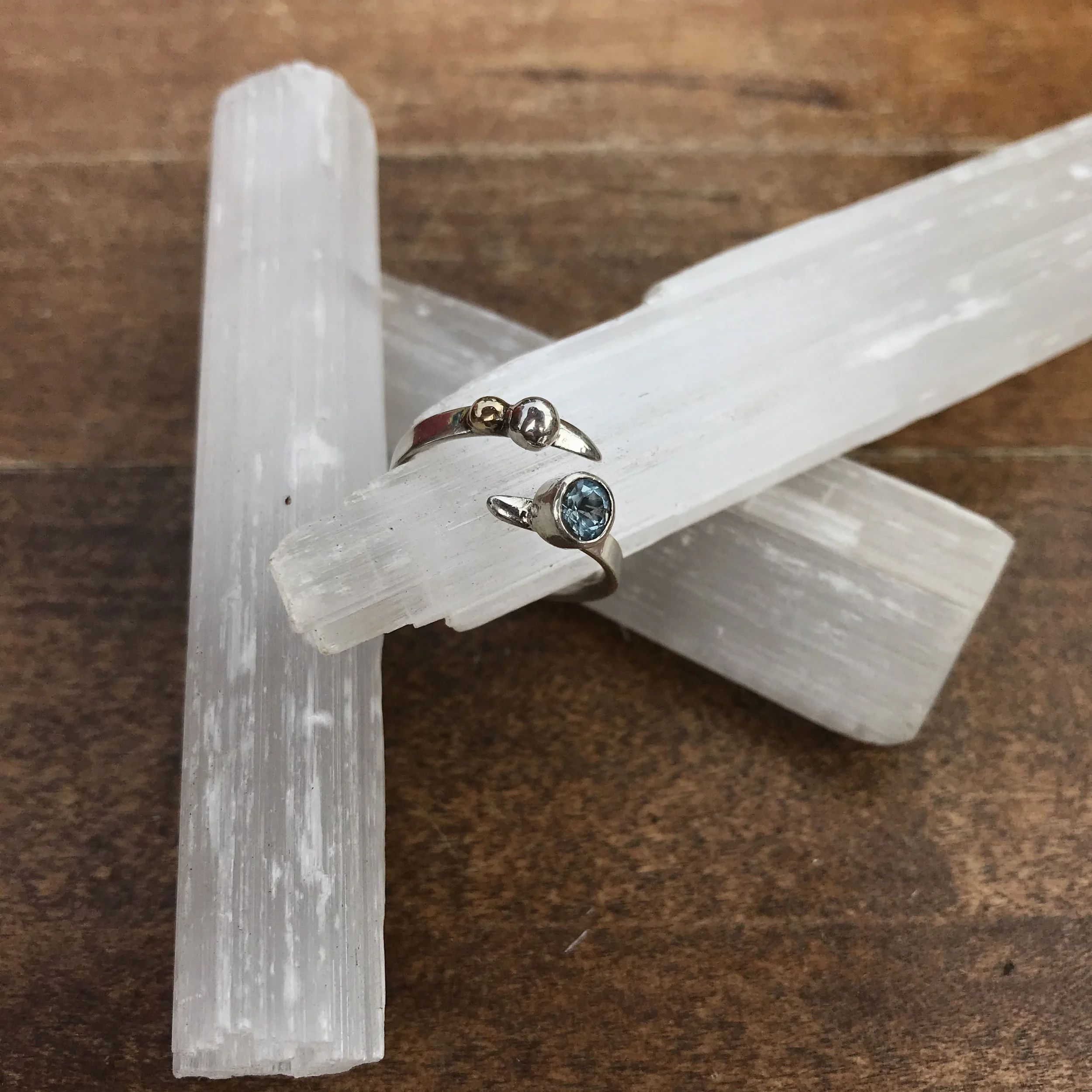 Comet Ring with Aquamarine