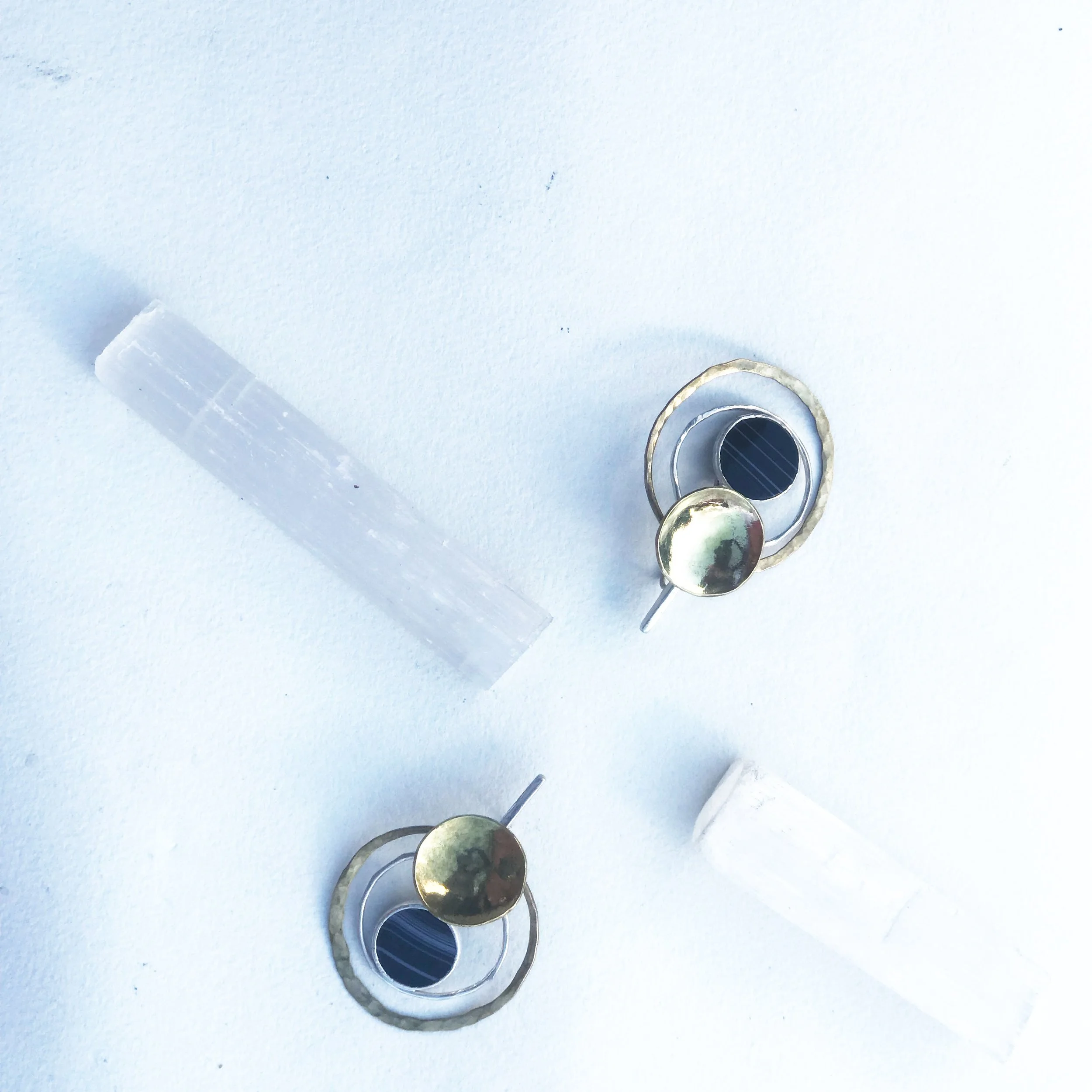 Eclipse Hoops with Lace Agate