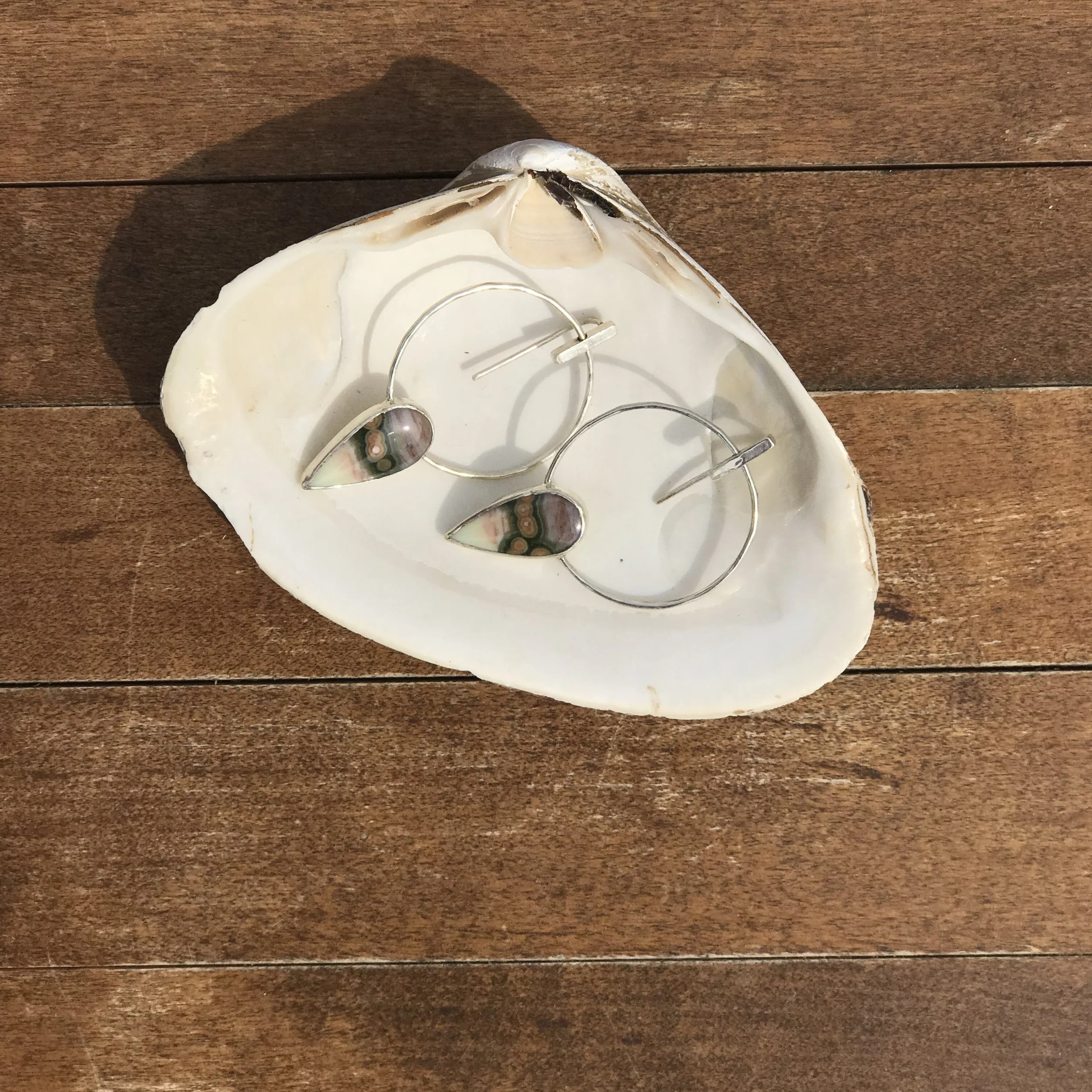 Stellar Hoop Bangers with Ocean Jasper