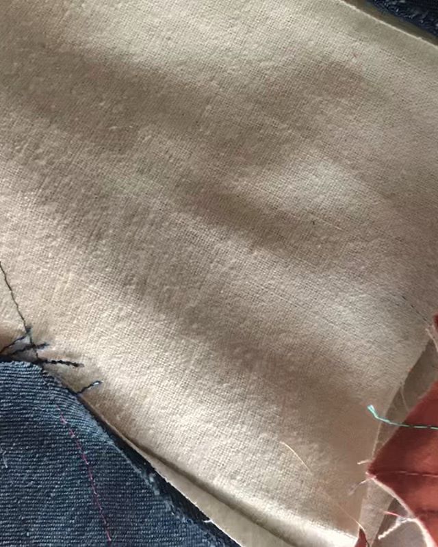 Find tricks to make this raw silk and upcycled denim quilt quick
