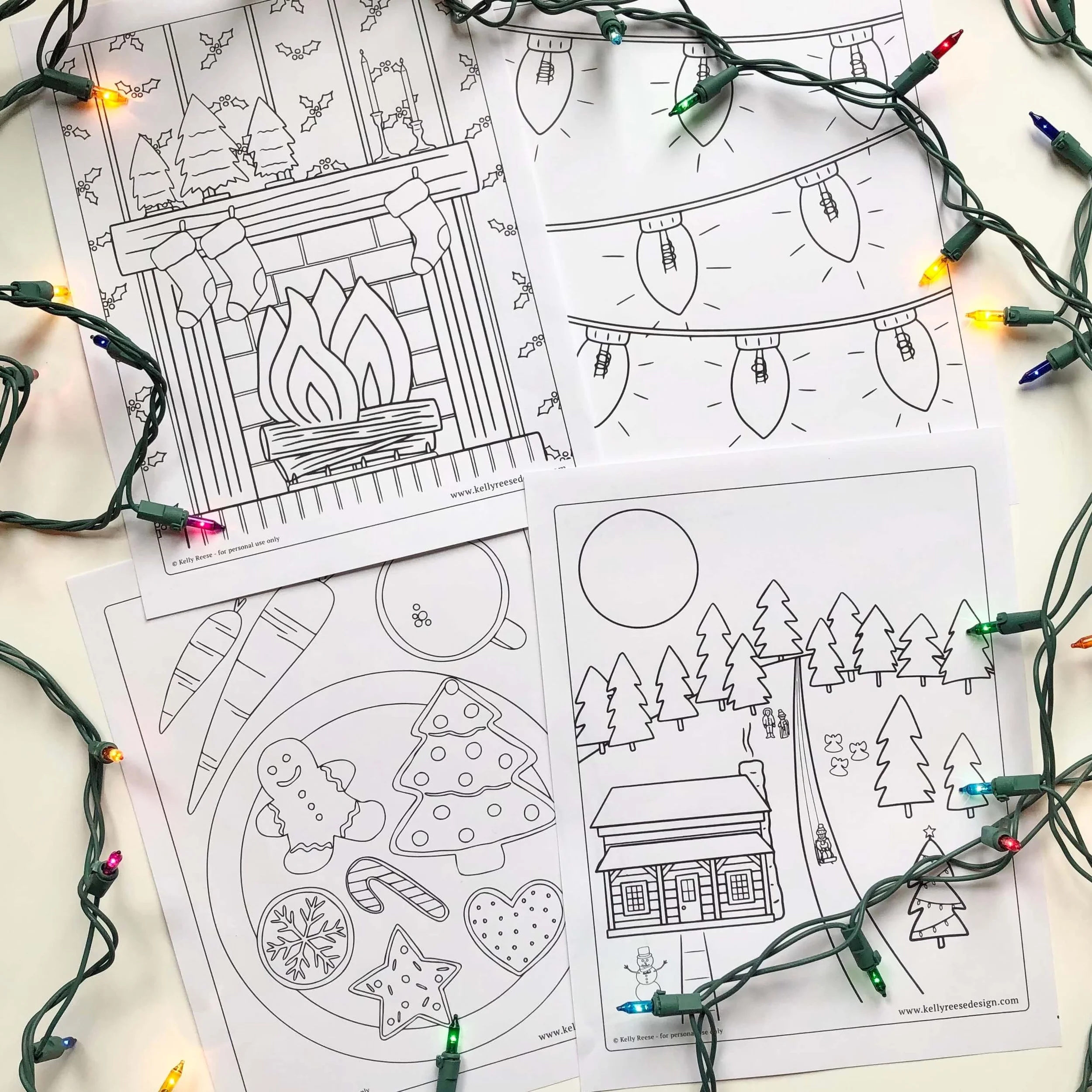 Christmas Printable Coloring Page Bundle - $3.50