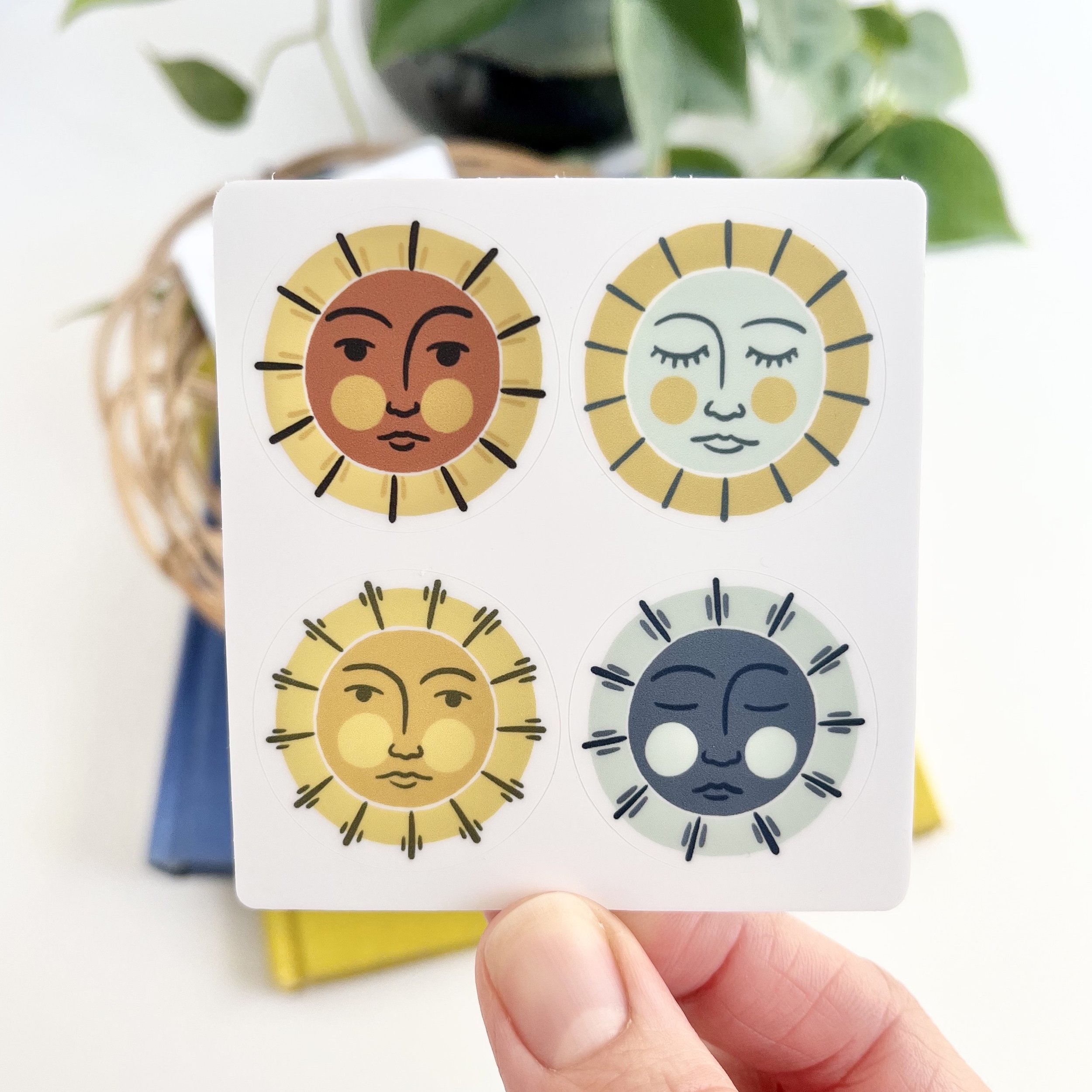 Celestial Seasons Sun and Moon 4 Sticker Sheet - $4.25