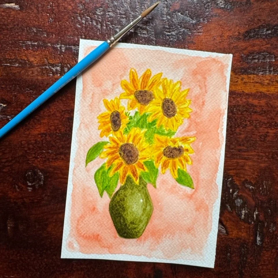 Intro to Watercolor: Sunflower Bouquet - FULL