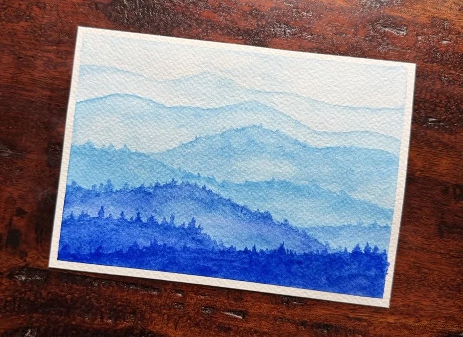 Intro to Watercolor: Blue Ridge Mountains - FULL