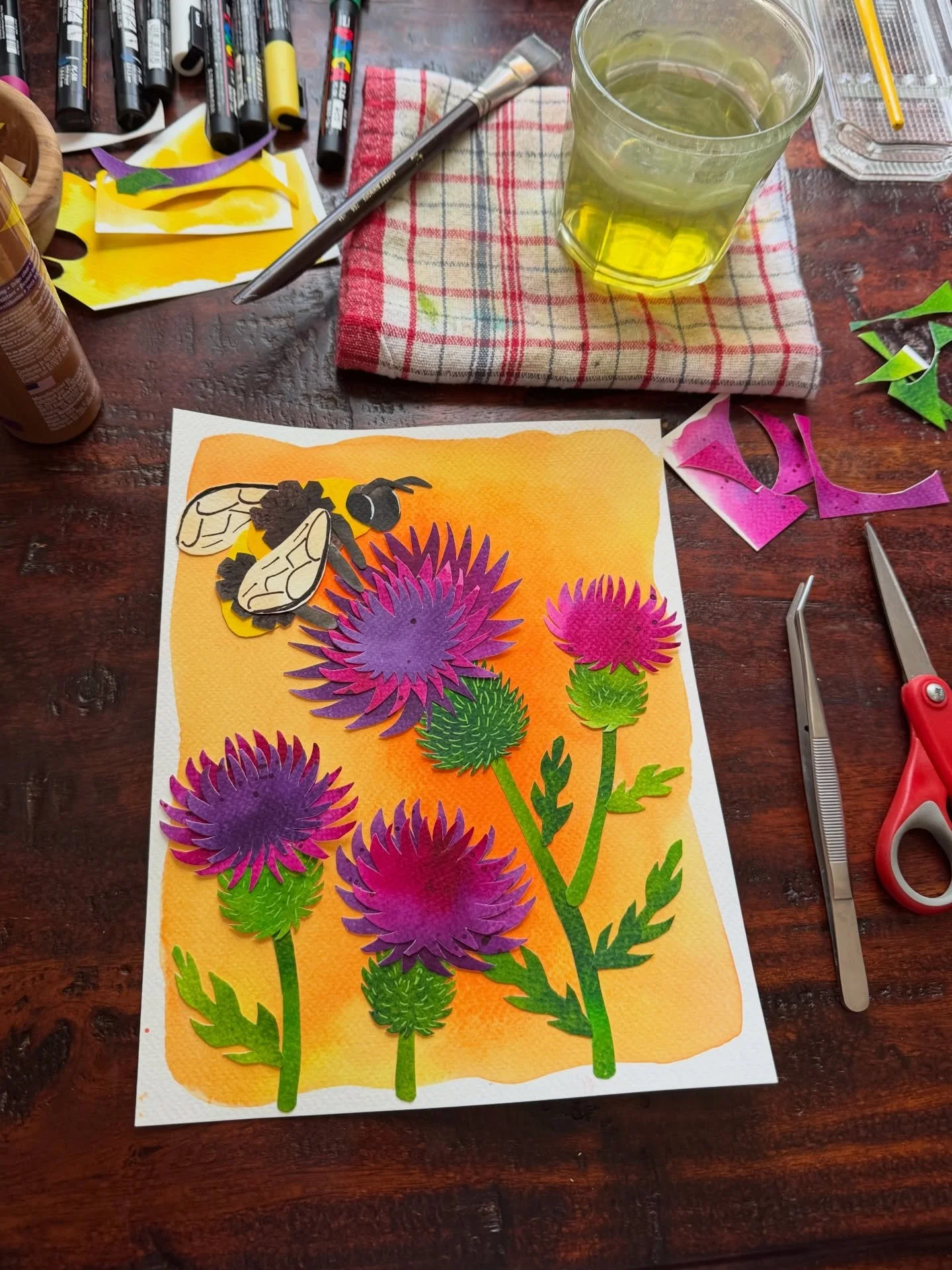 New watercolor collages will be available during @weavervilleartsafari this weekend! 🐝🌸🦋 Come see me at studio 19 along with @dryrunwoodworks @janicelevittmosaics @artsaliveceramics and @knottieyeti Sat &amp; Sun, April 25 &amp; 26 from 10-5 both 