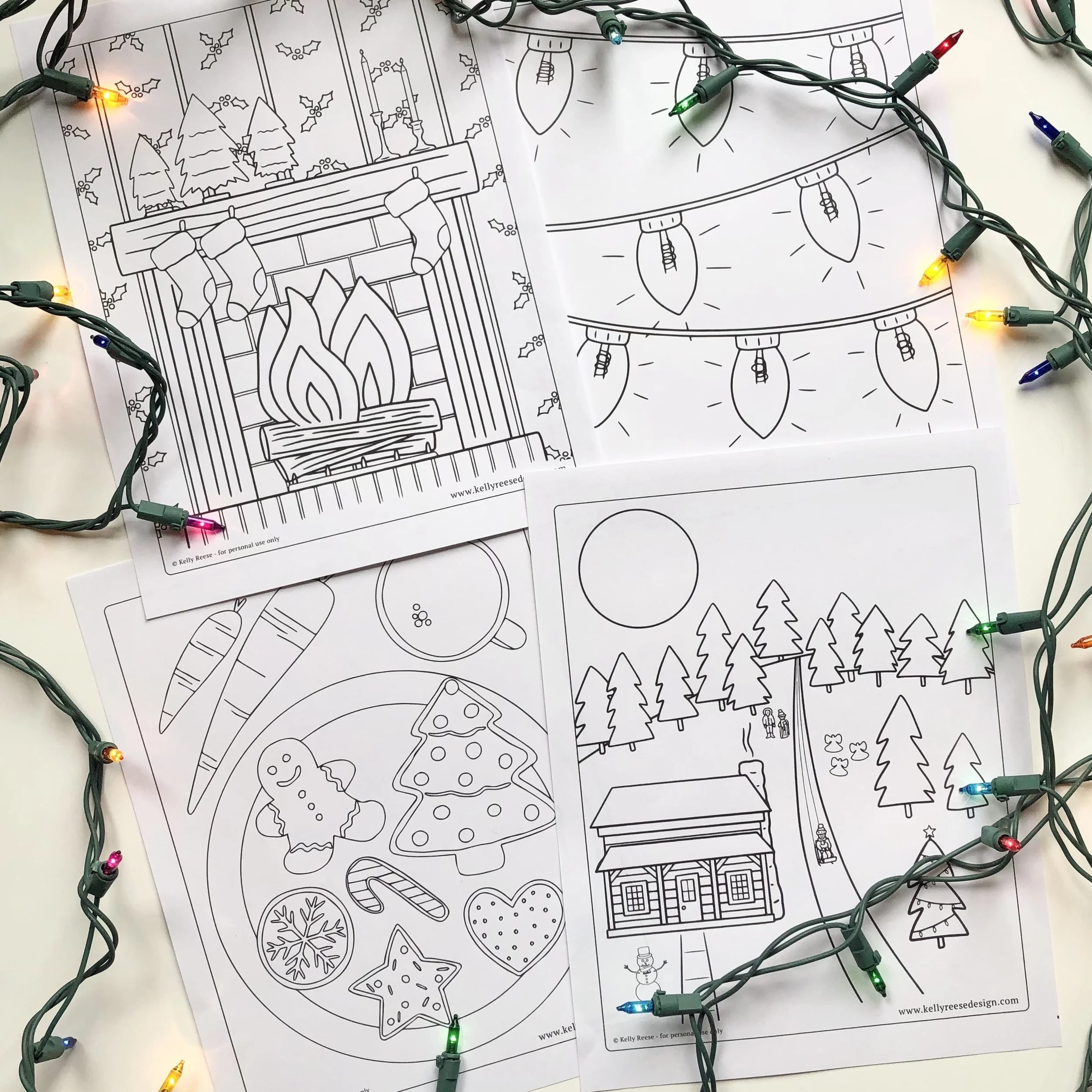 Christmas Printable Coloring Page Bundle