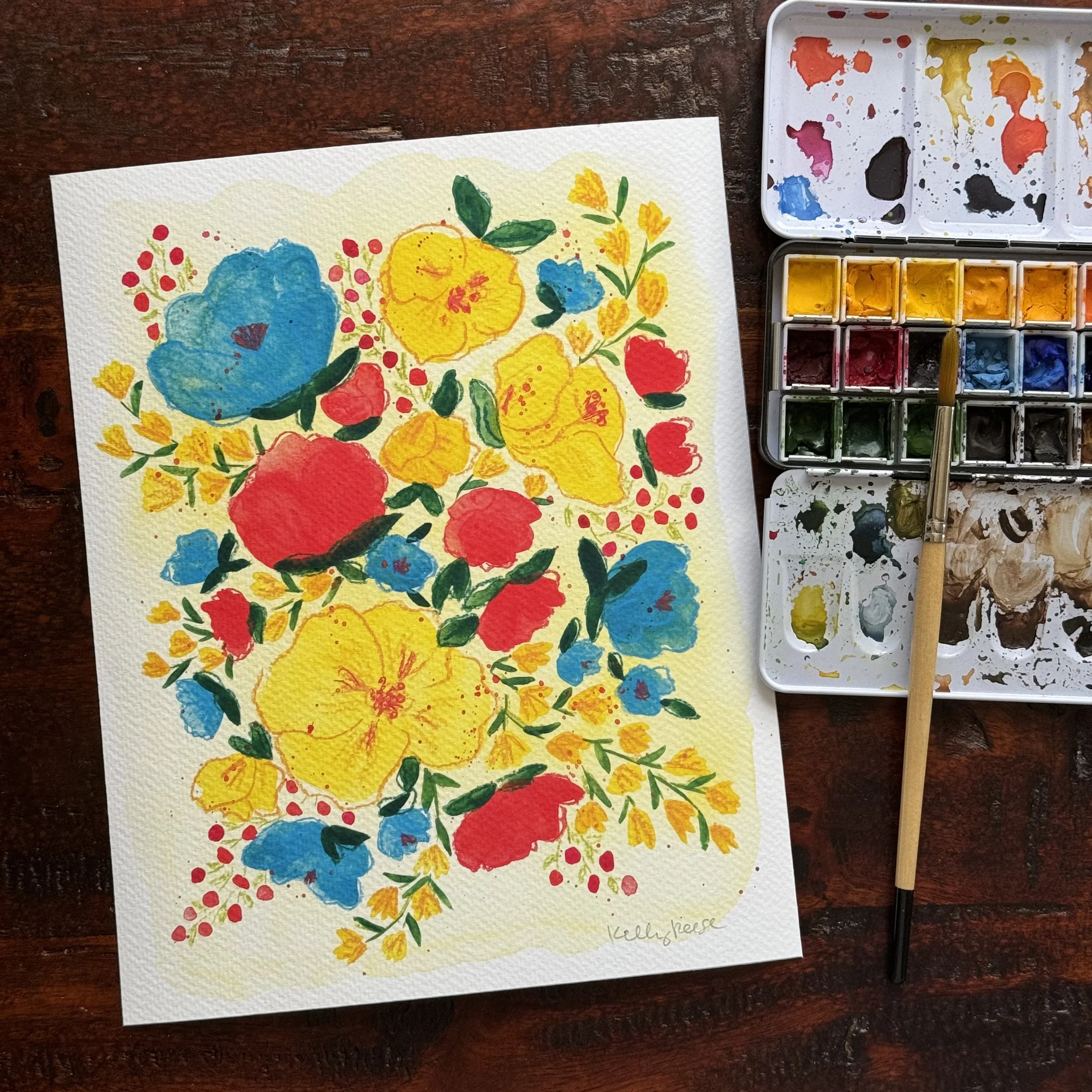8x10" Daisies Collage Art Print