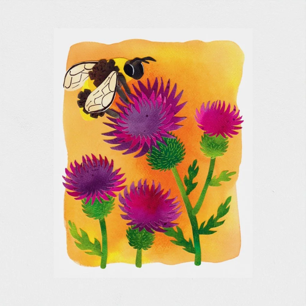BeeThistle8x10ArtPrint.jpg