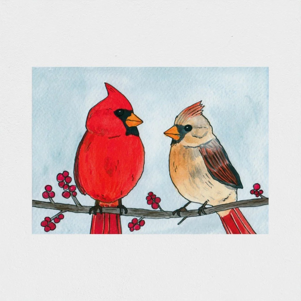 5x7" Cardinals Art Print