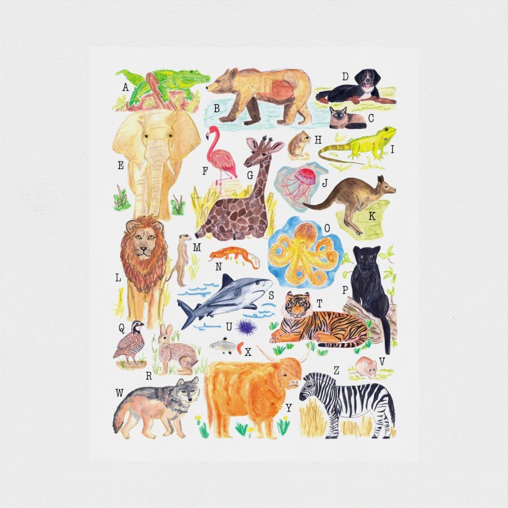 Animal Alphabet Art Print