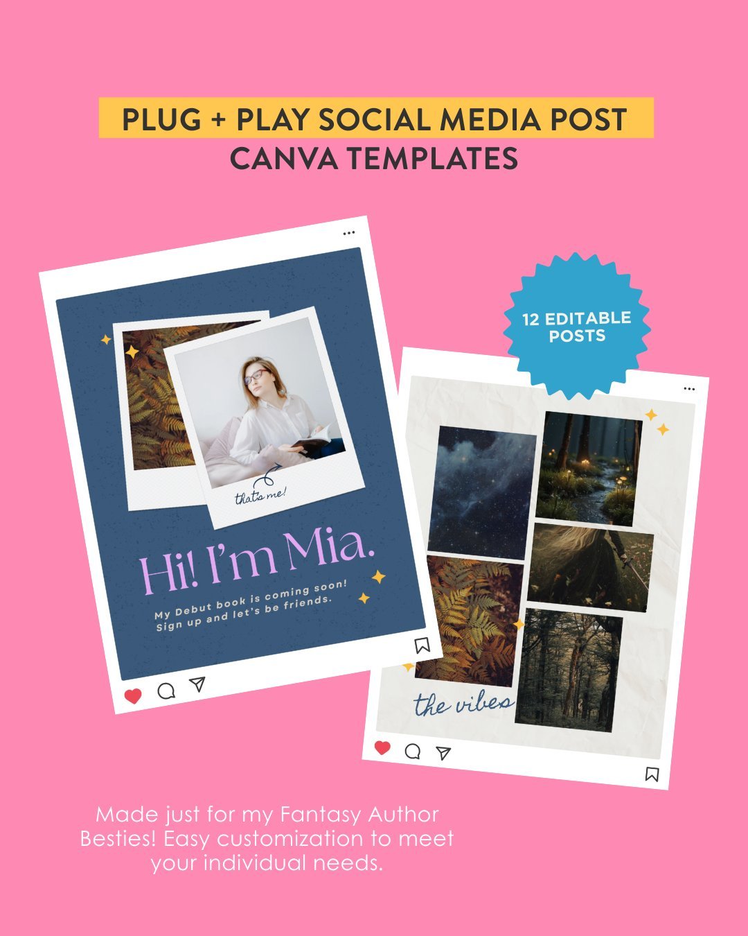 If promoting your fantasy book feels harder than writing it...you&rsquo;re not alone.

Most authors know they should be posting but branding, graphics, and consistency quickly become overwhelming.
These fantasy social media templates help you show up