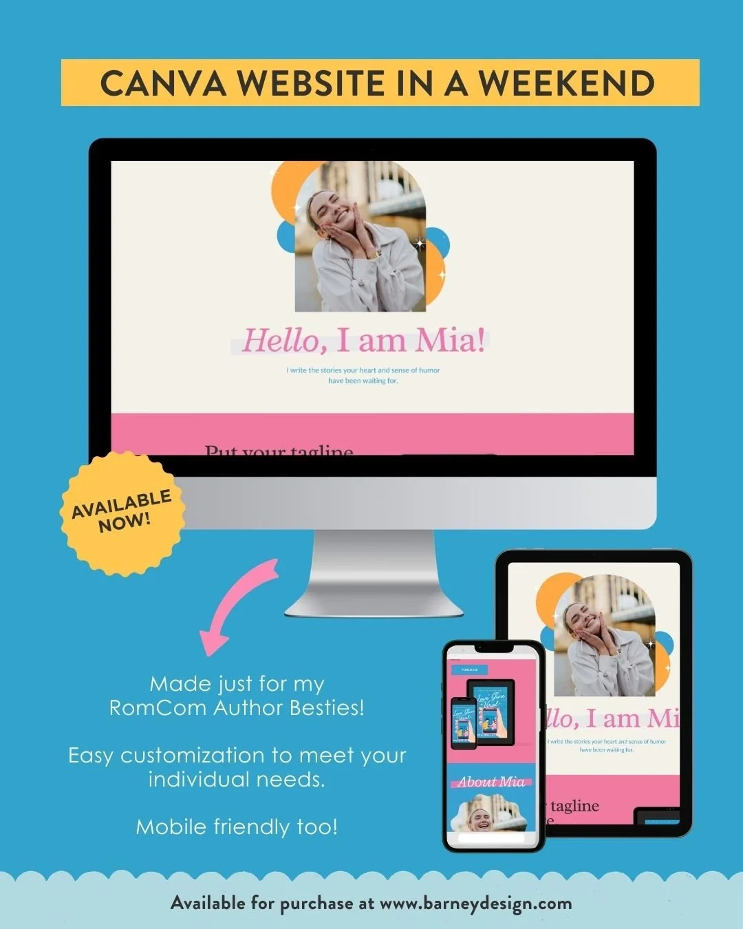 Create your own website in a weekend! 💕

Every indie author needs a place for readers to learn about their books, join their newsletter, and follow their writing journey. But building a website from scratch can feel overwhelming. This rom-com author