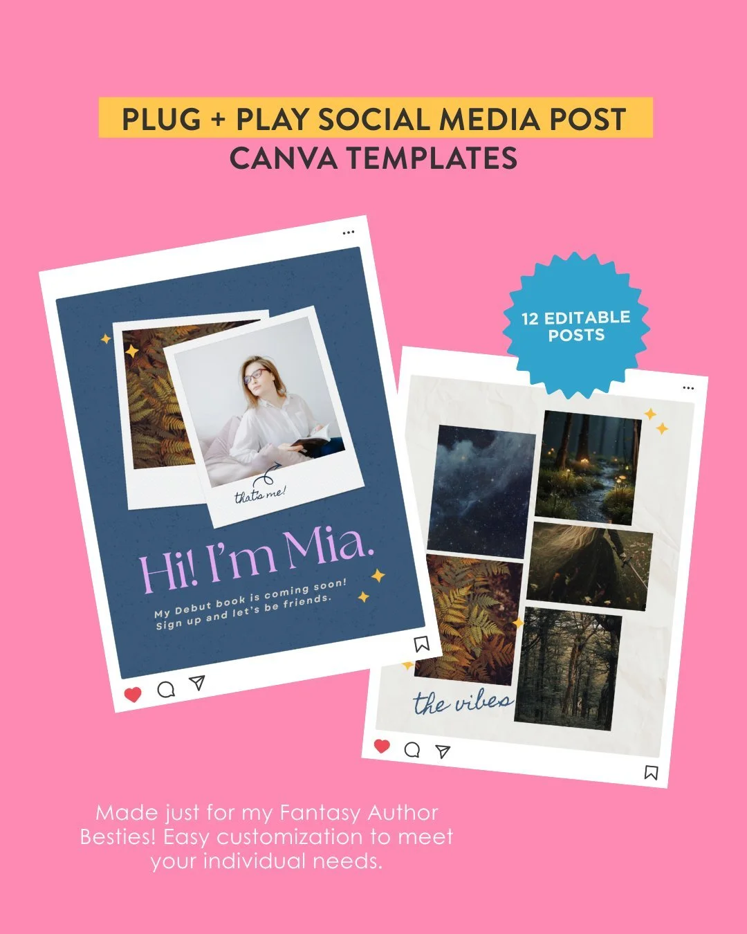 If promoting your fantasy book feels harder than writing it...you&rsquo;re not alone.

Most authors know they should be posting but branding, graphics, and consistency quickly become overwhelming.
These fantasy social media templates help you show up